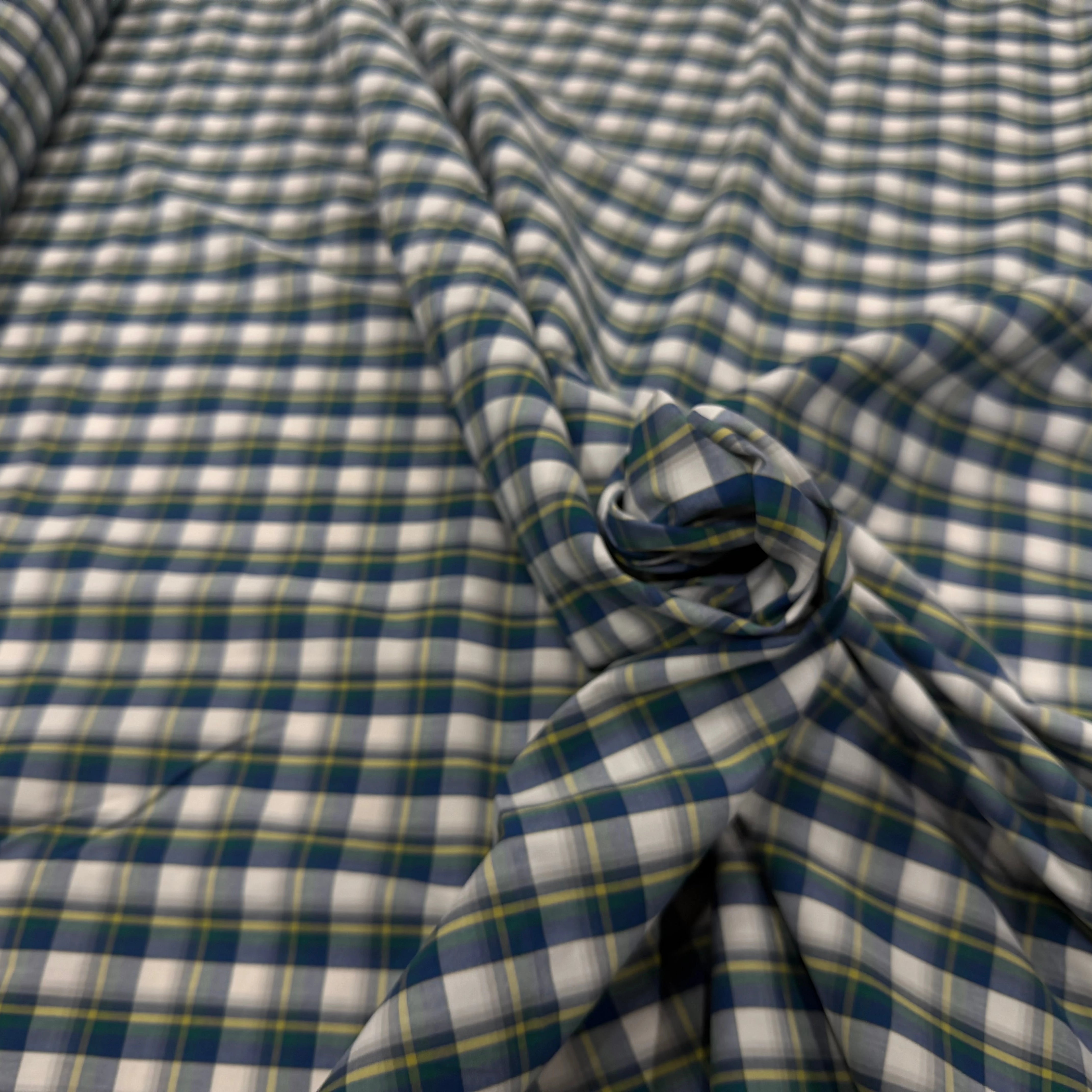 COTON CHEMISE CARREAUX VERT JAUNE - My Little Coupon