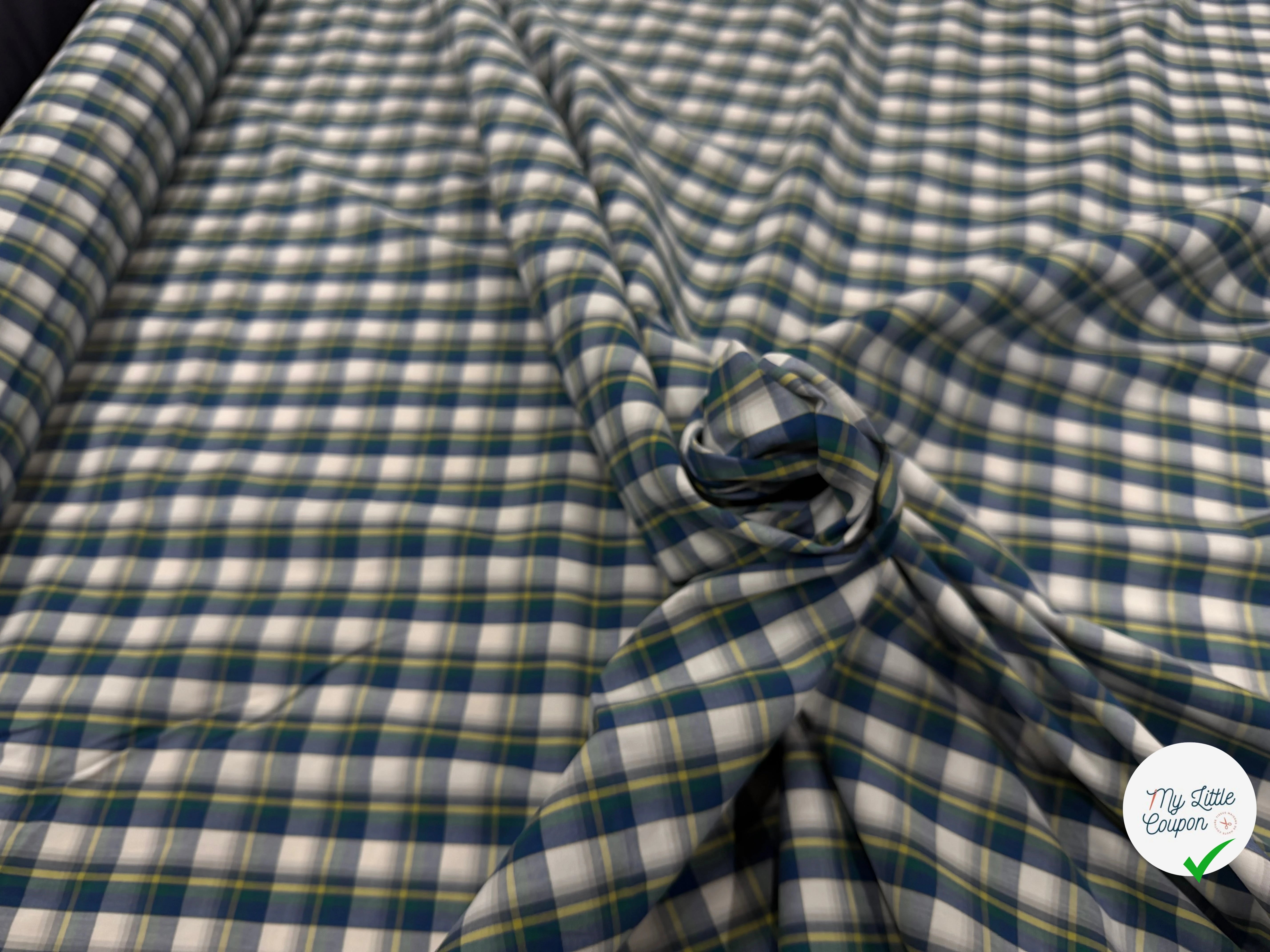 COTONE CAMICIA A QUADRI VERDE GIALLO - My Little Coupon