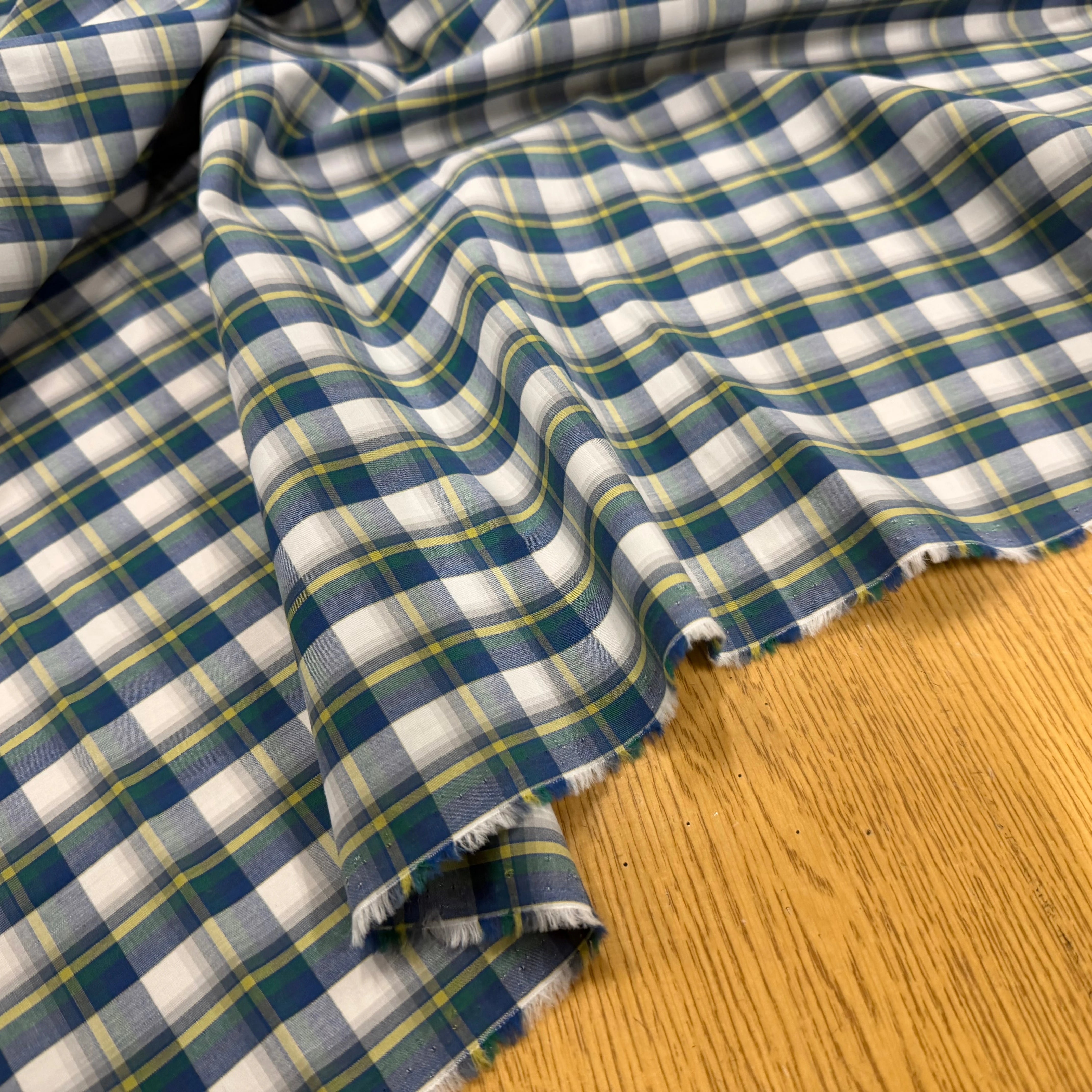 COTON CHEMISE CARREAUX VERT JAUNE - My Little Coupon