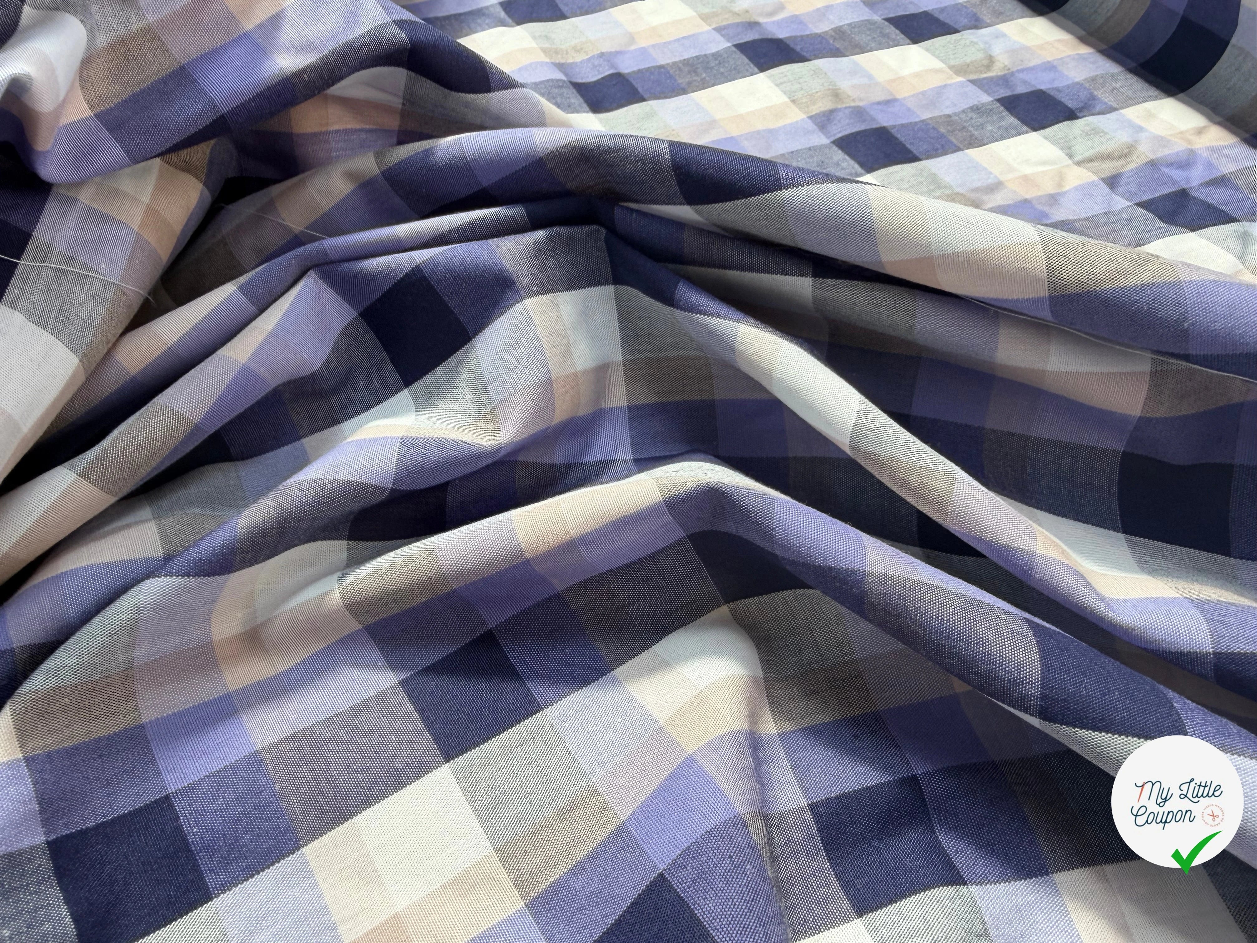 COTON CHEMISE CARREAUX VIOLET - My Little Coupon
