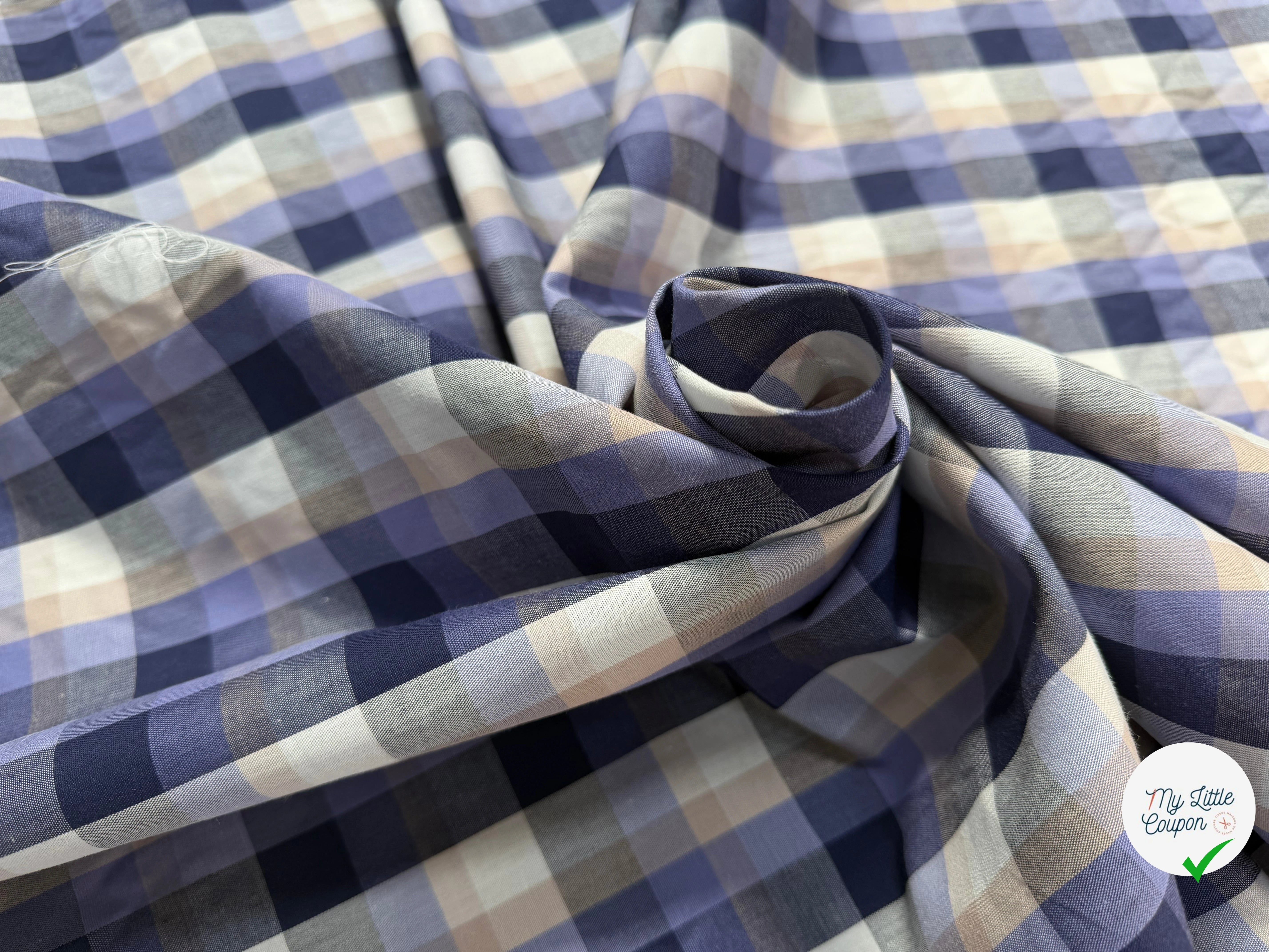 COTON CHEMISE CARREAUX VIOLET - My Little Coupon