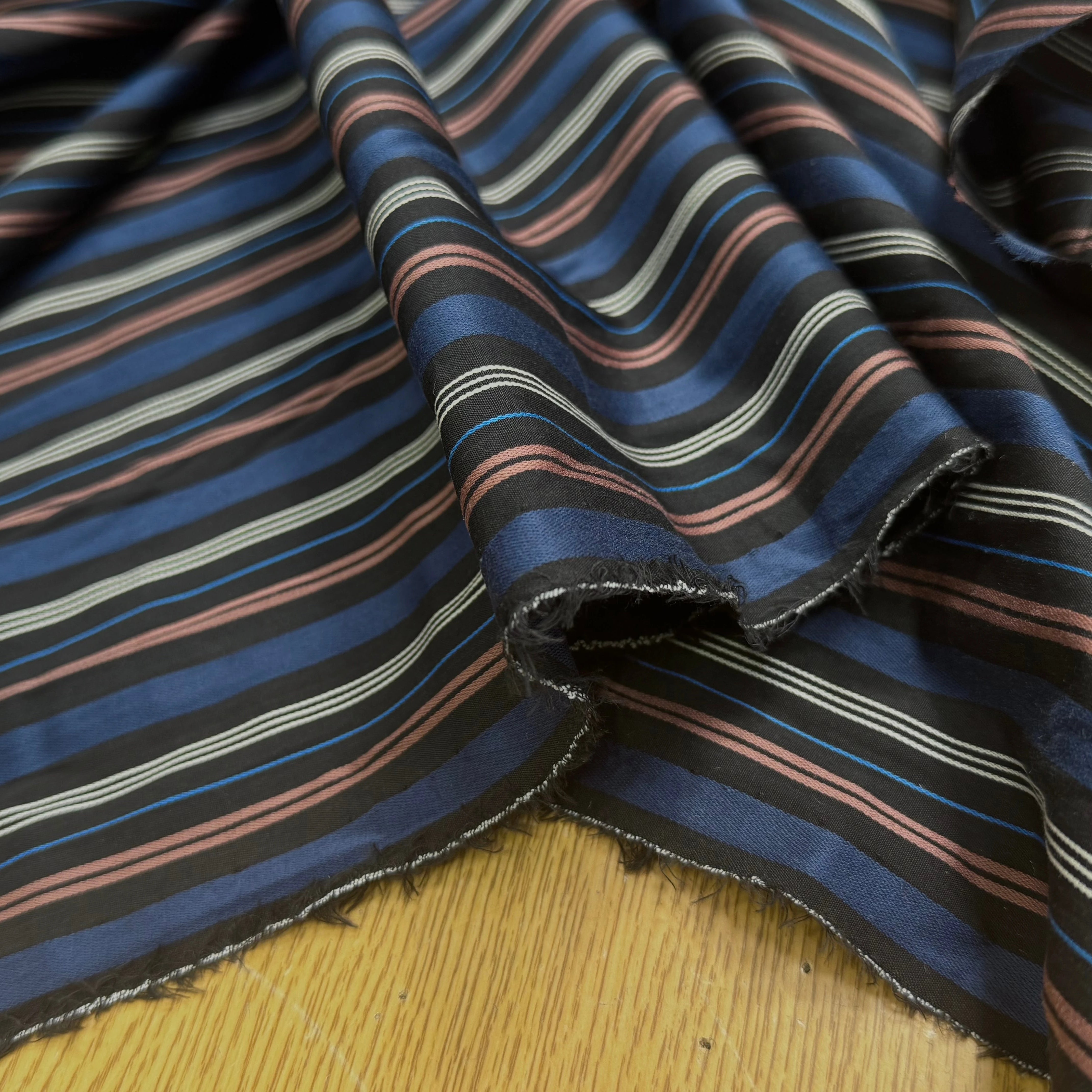 COTON CHEMISE CHIC RAYURES MULTICOLOR BLEU NOIR - My Little Coupon