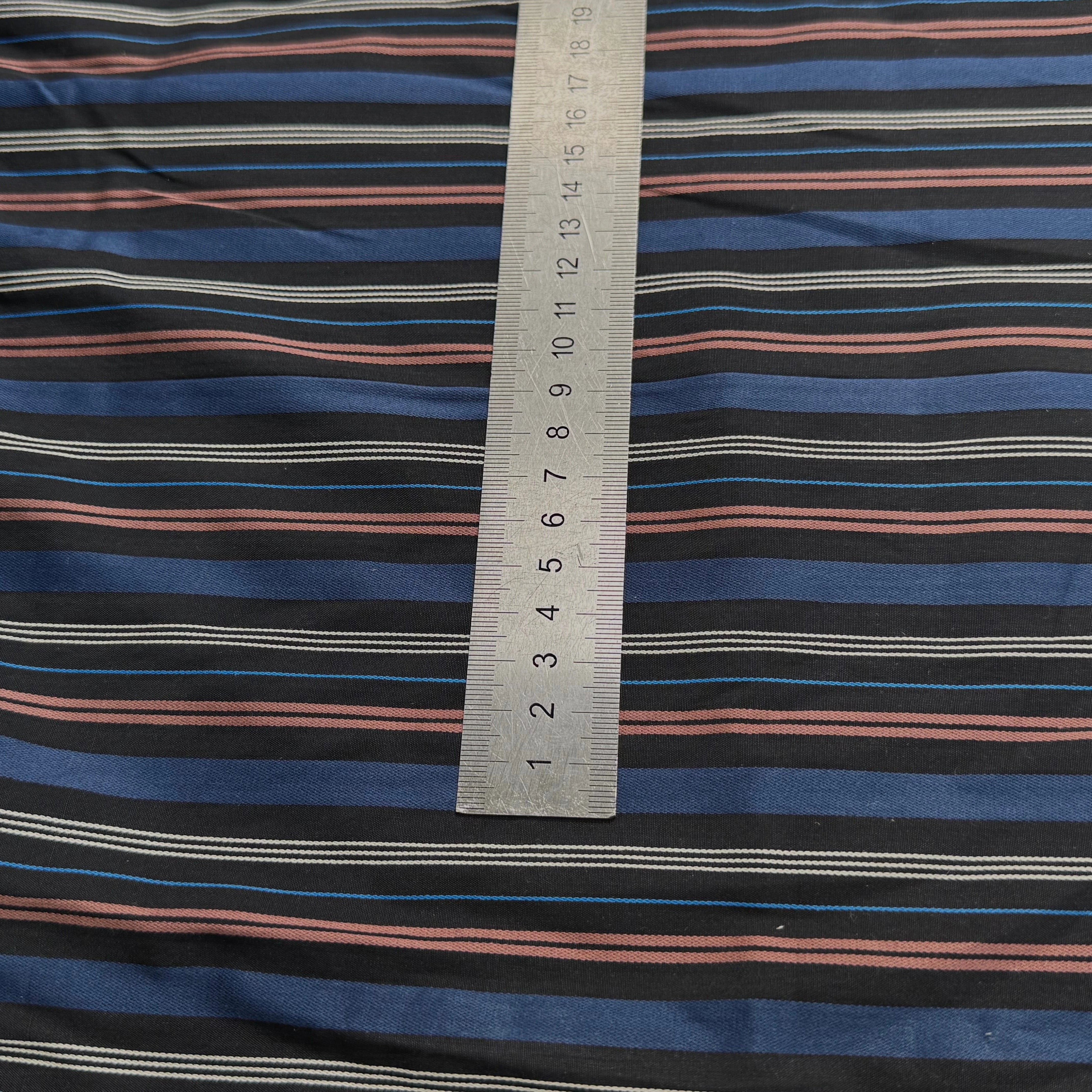 COTON CHEMISE CHIC RAYURES MULTICOLOR BLEU NOIR - My Little Coupon