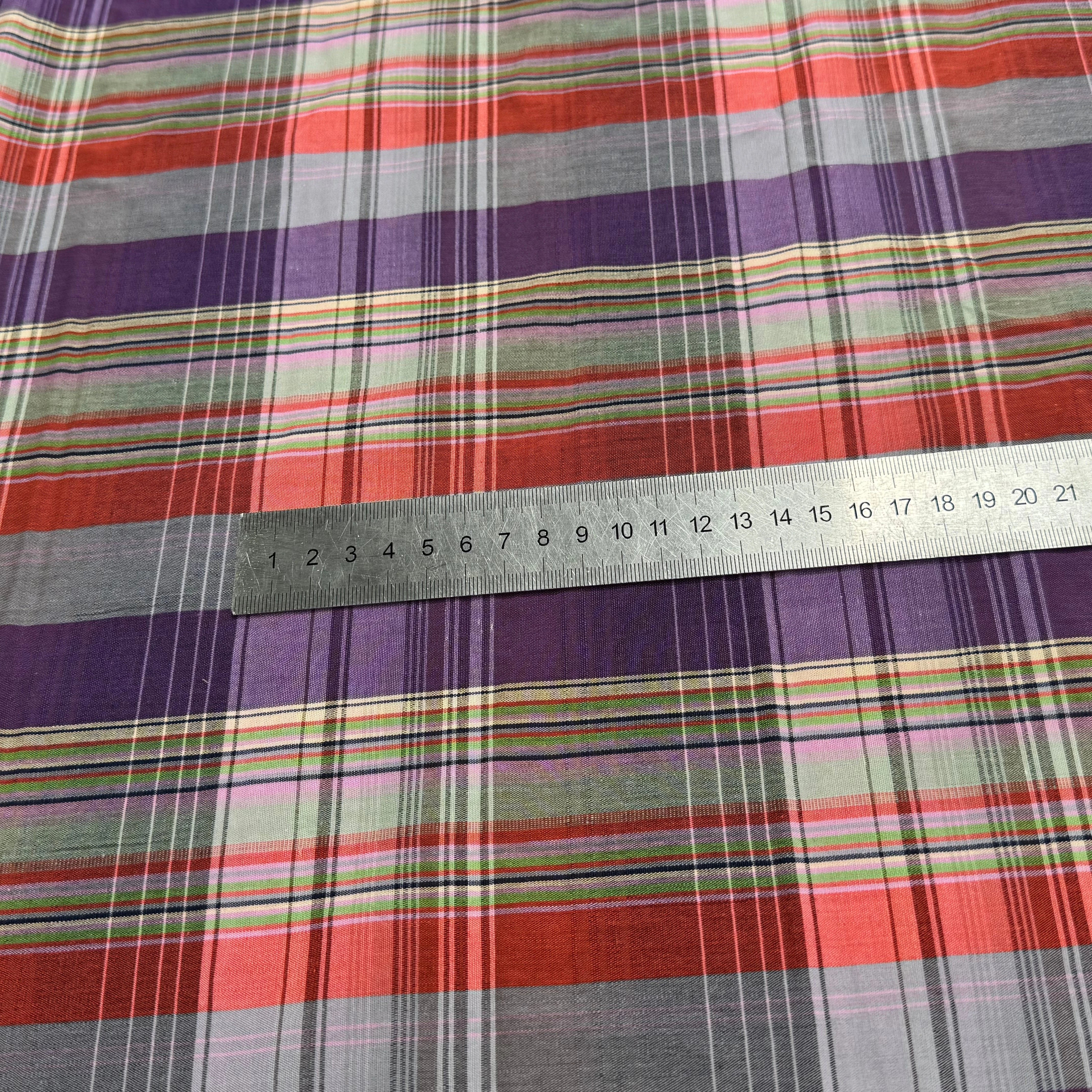 COTON CHEMISE CHIC RAYURES MULTICOLOR GRIS VIOLET - My Little Coupon
