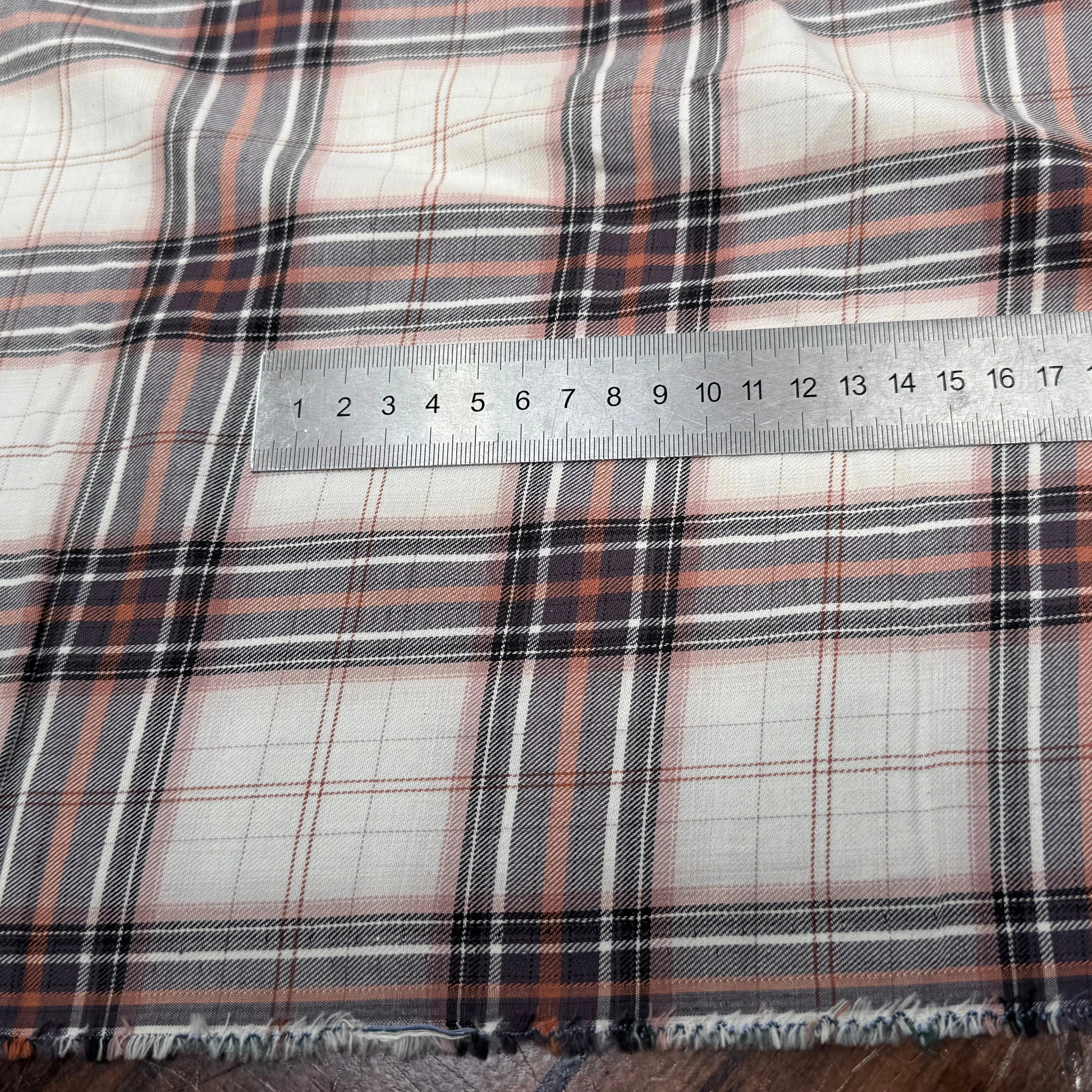 COTON CHEMISE DUVETEUX ÉCRU À CARREAUX MULTICOLORS - My Little Coupon