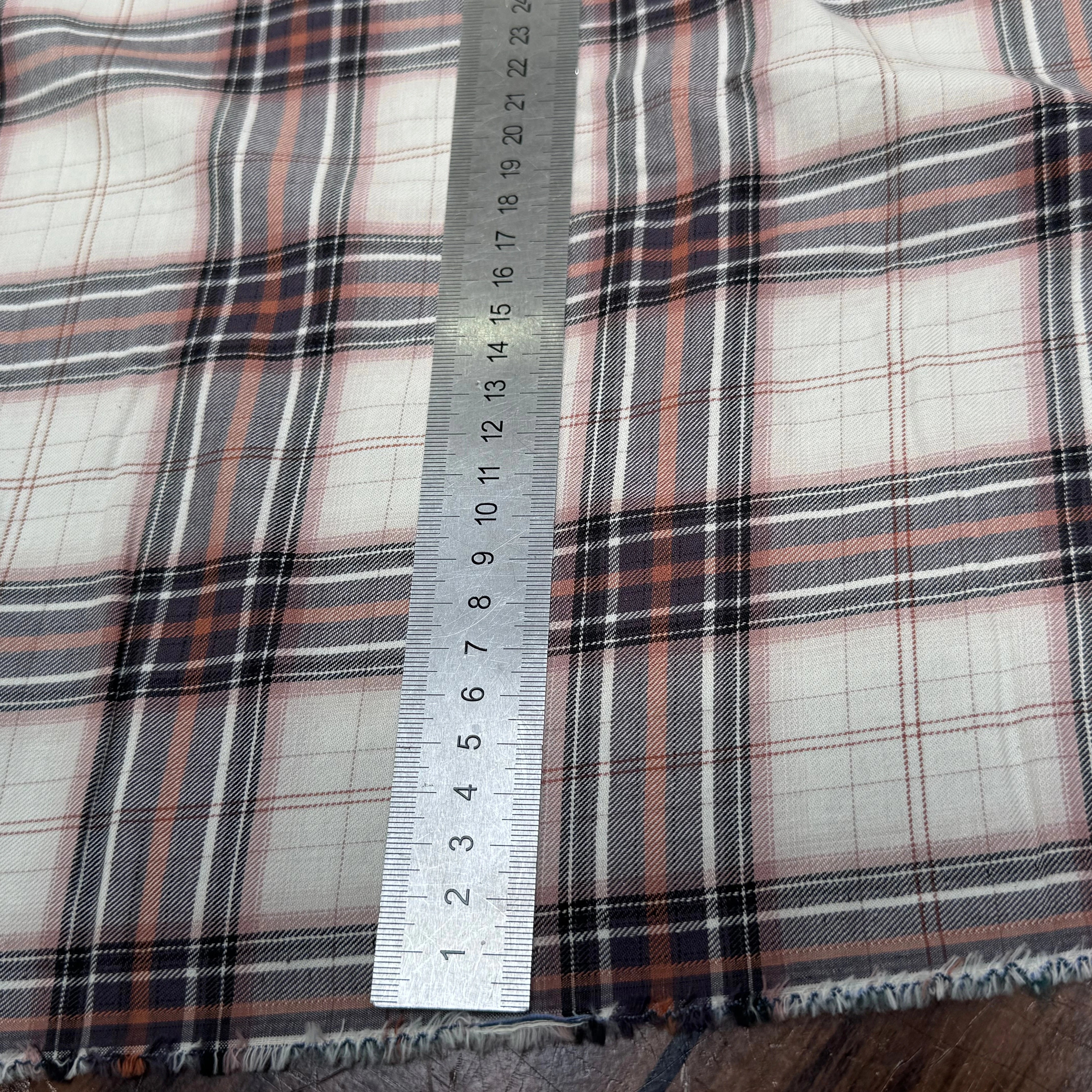 COTON CHEMISE DUVETEUX ÉCRU À CARREAUX MULTICOLORS - My Little Coupon