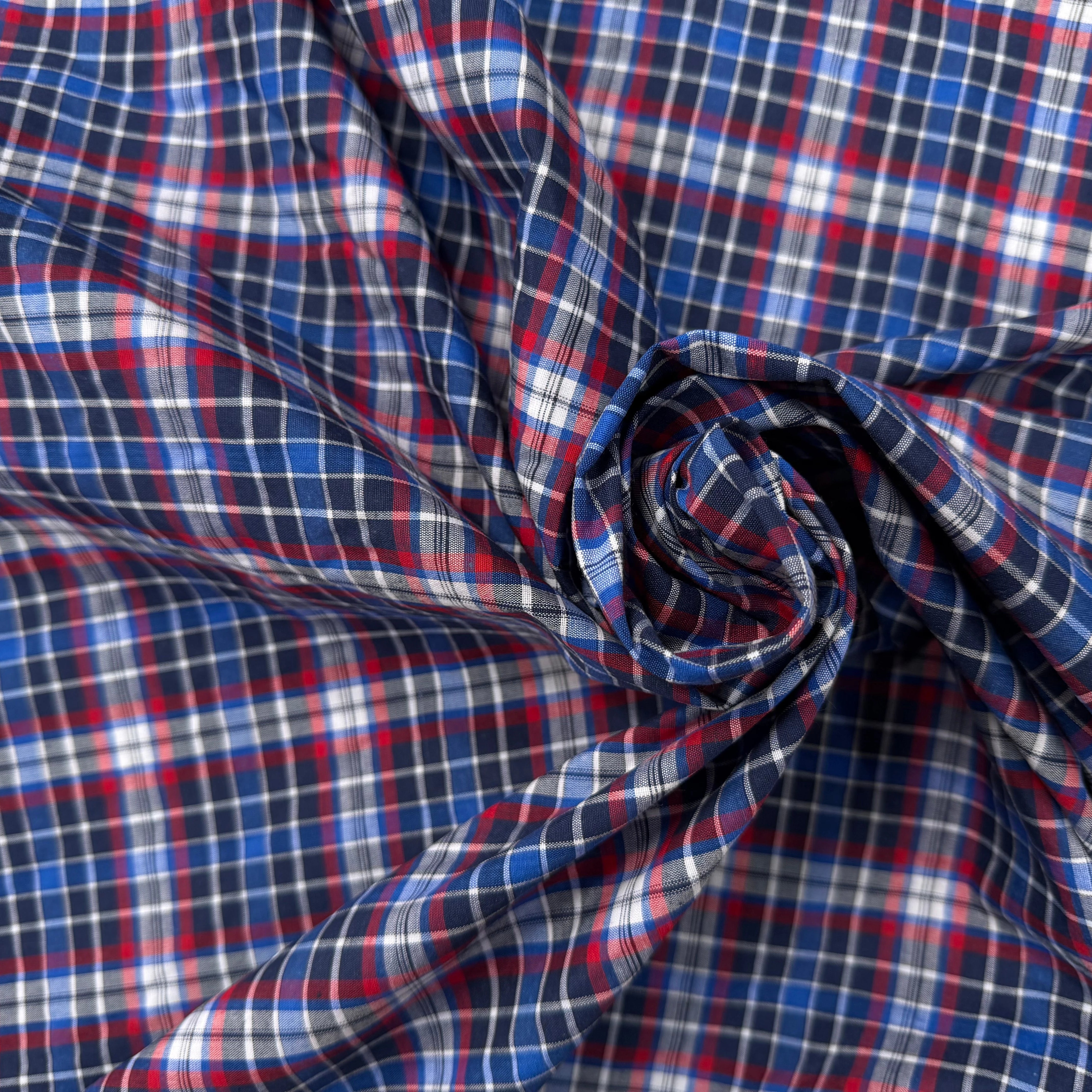 COTON CHEMISE ECOSSAIS BLEU ROUGE - My Little Coupon