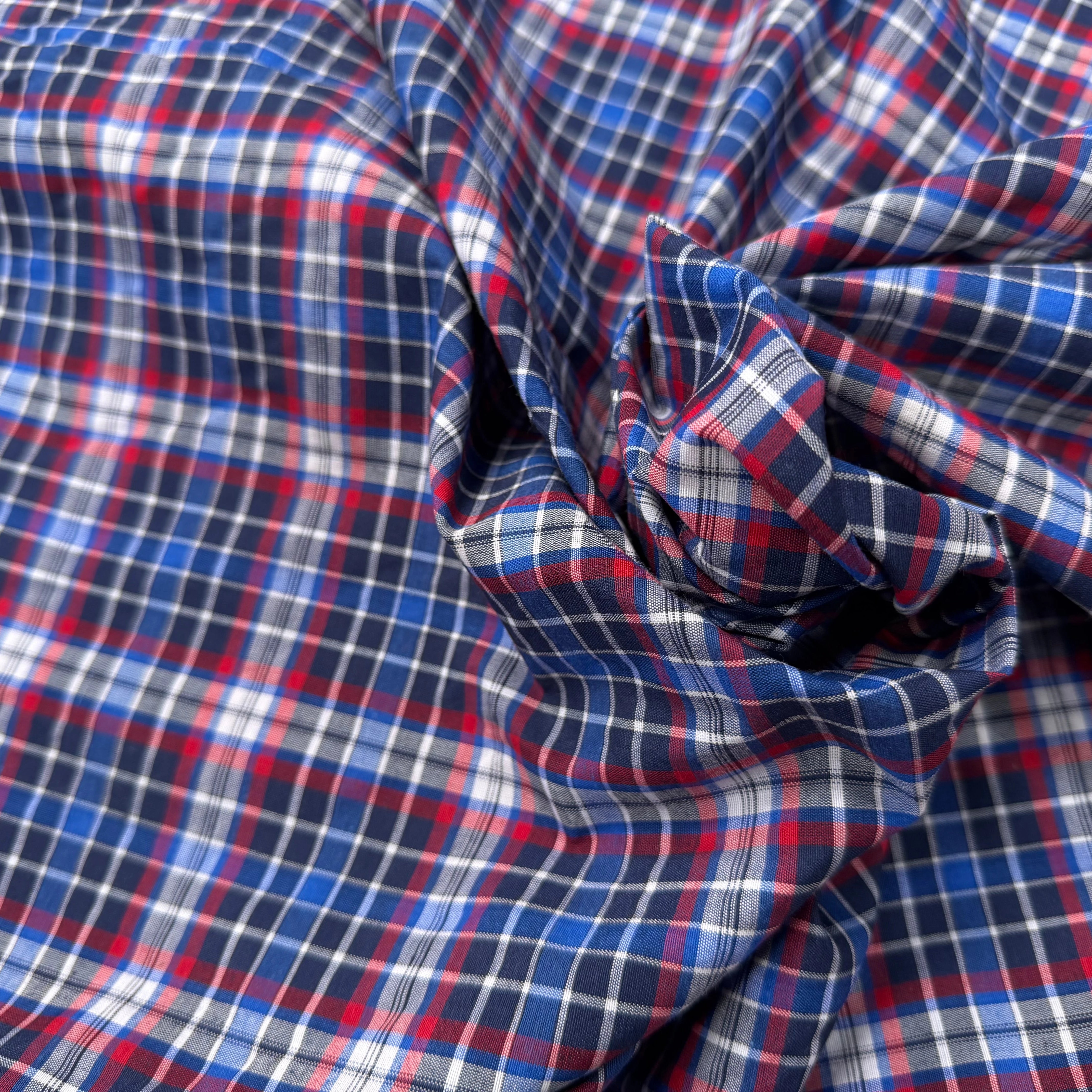 COTON CHEMISE ECOSSAIS BLEU ROUGE - My Little Coupon