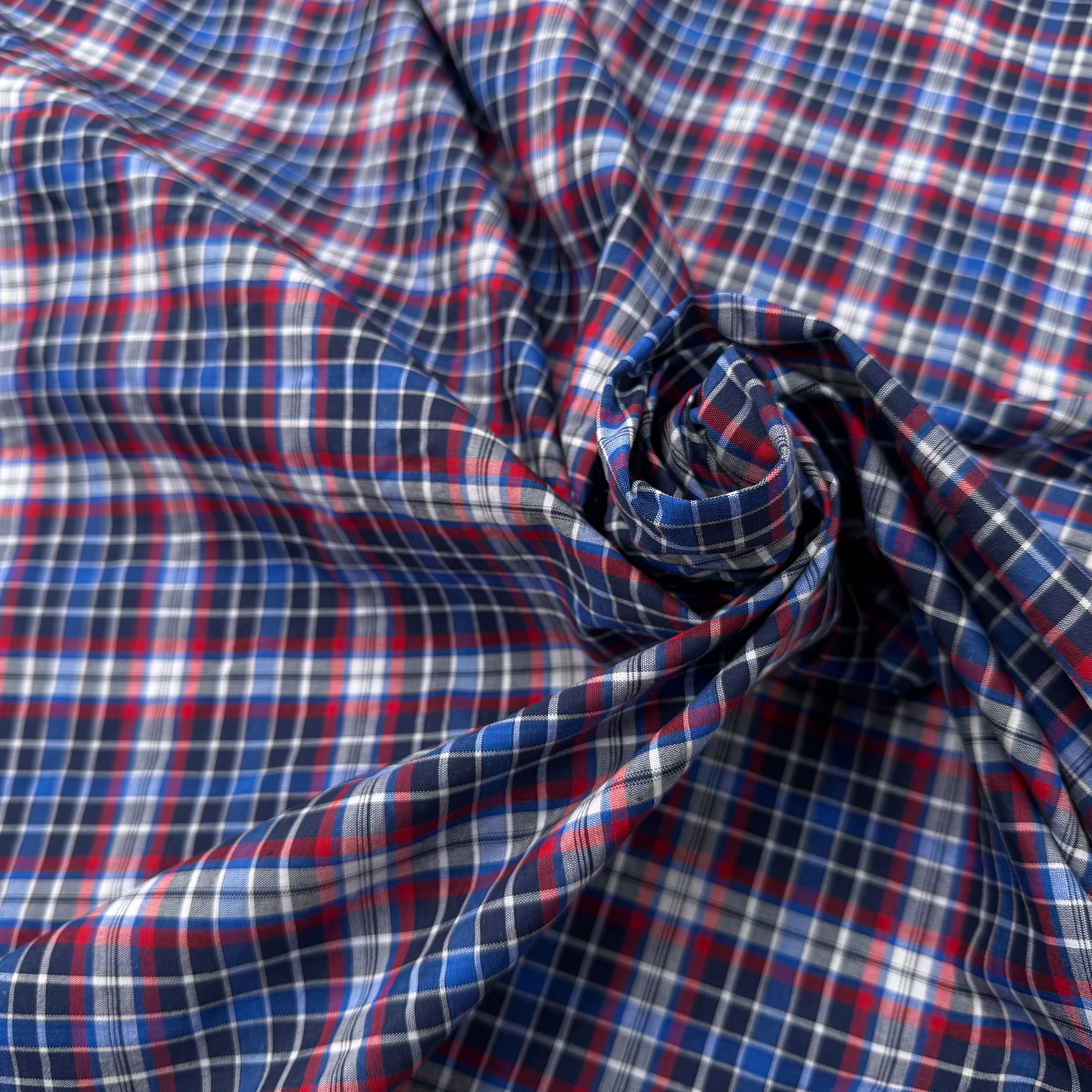 COTON CHEMISE ECOSSAIS BLEU ROUGE - My Little Coupon