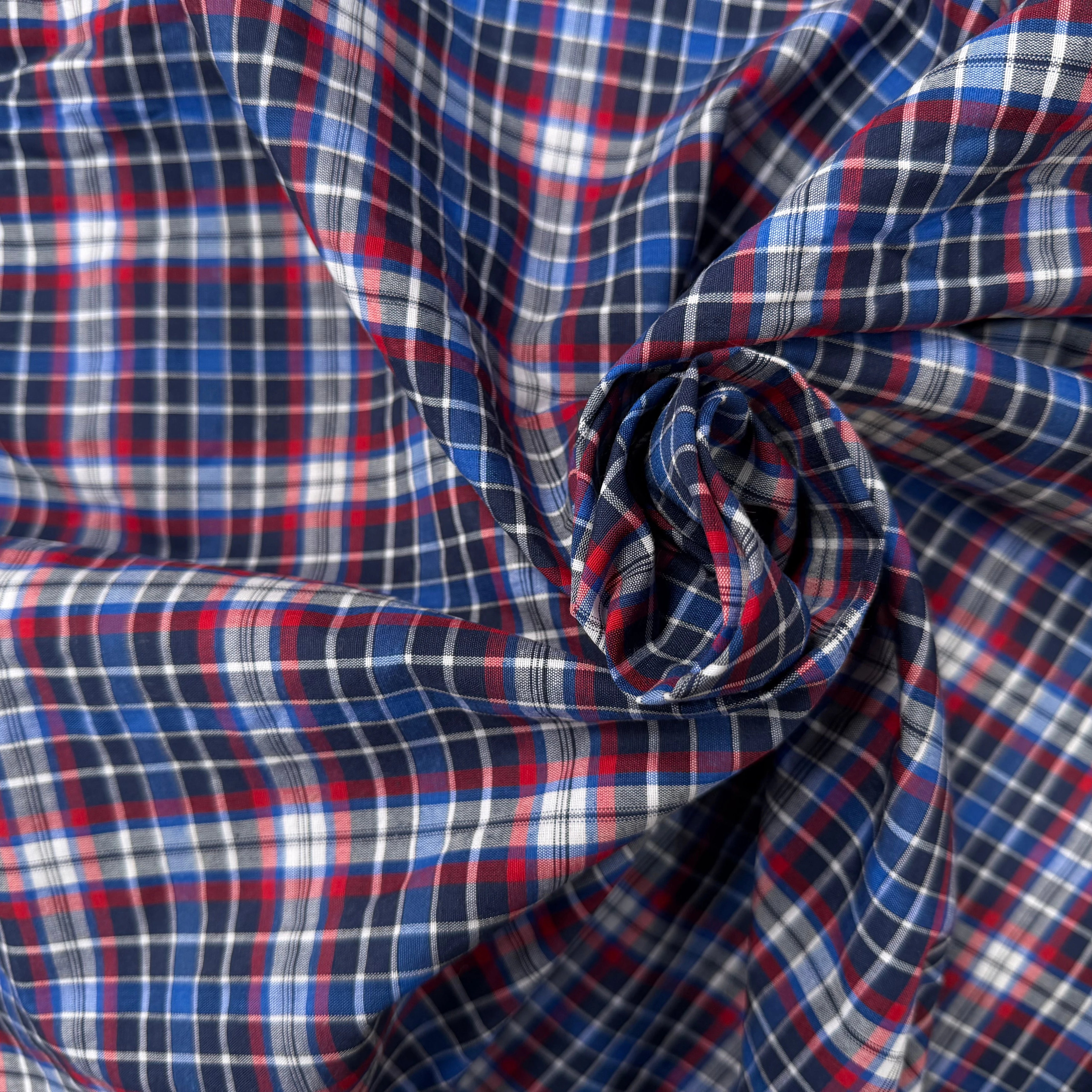 COTON CHEMISE ECOSSAIS BLEU ROUGE - My Little Coupon
