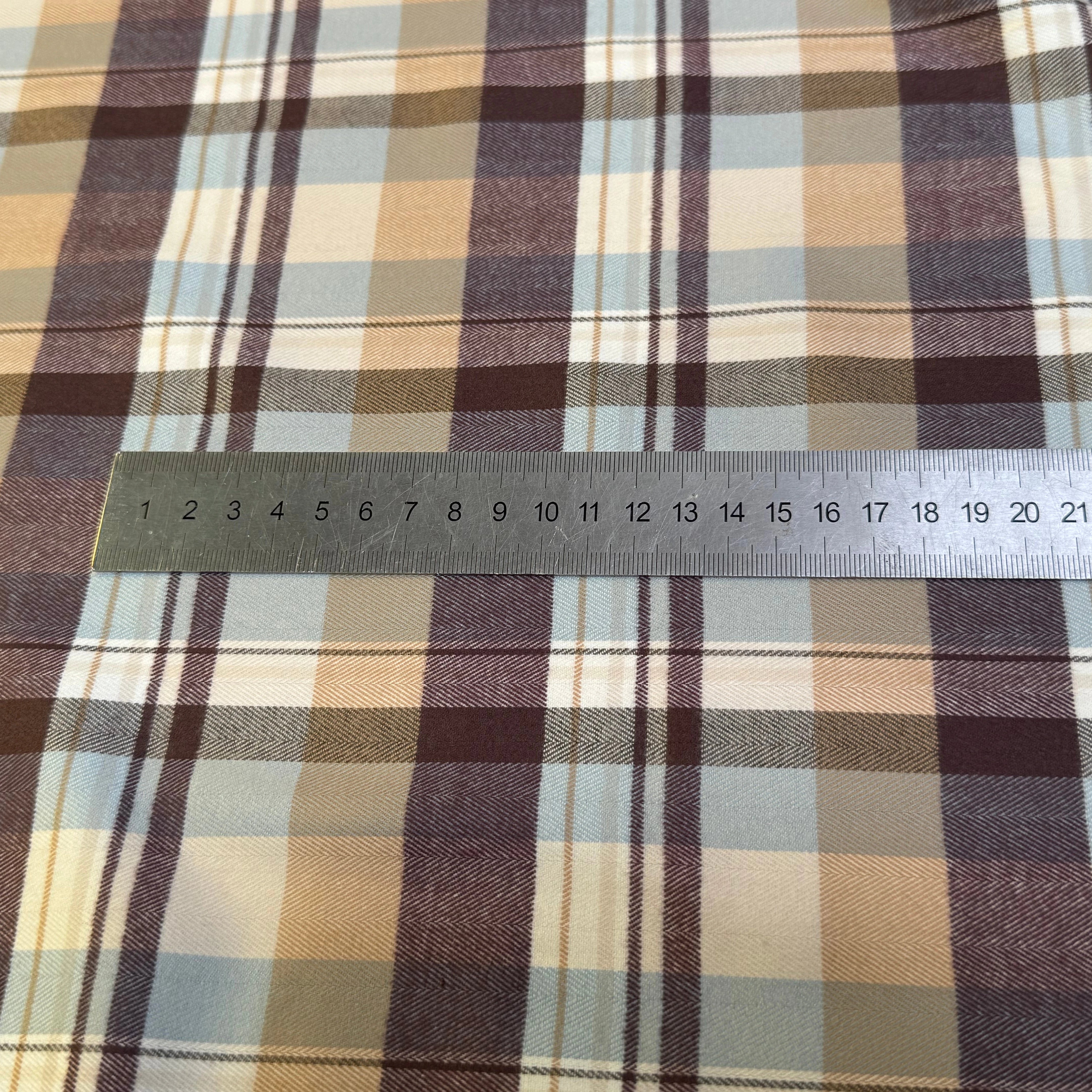 COTON CHEMISE FLANELLE DOUCE À CARREAUX COULEURS DU CIEL - My Little Coupon