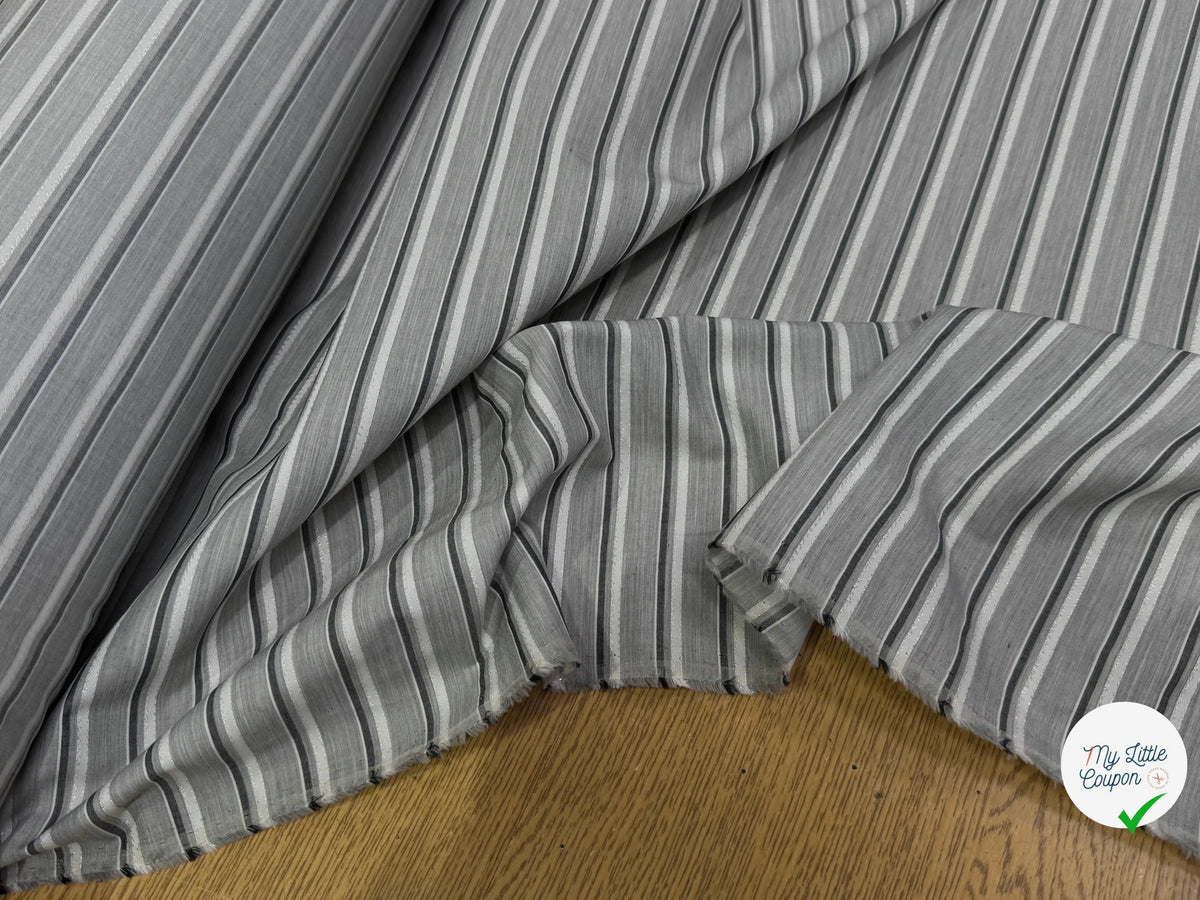 COTON CHEMISE LÉGER GRIS À RAYURES - My Little Coupon