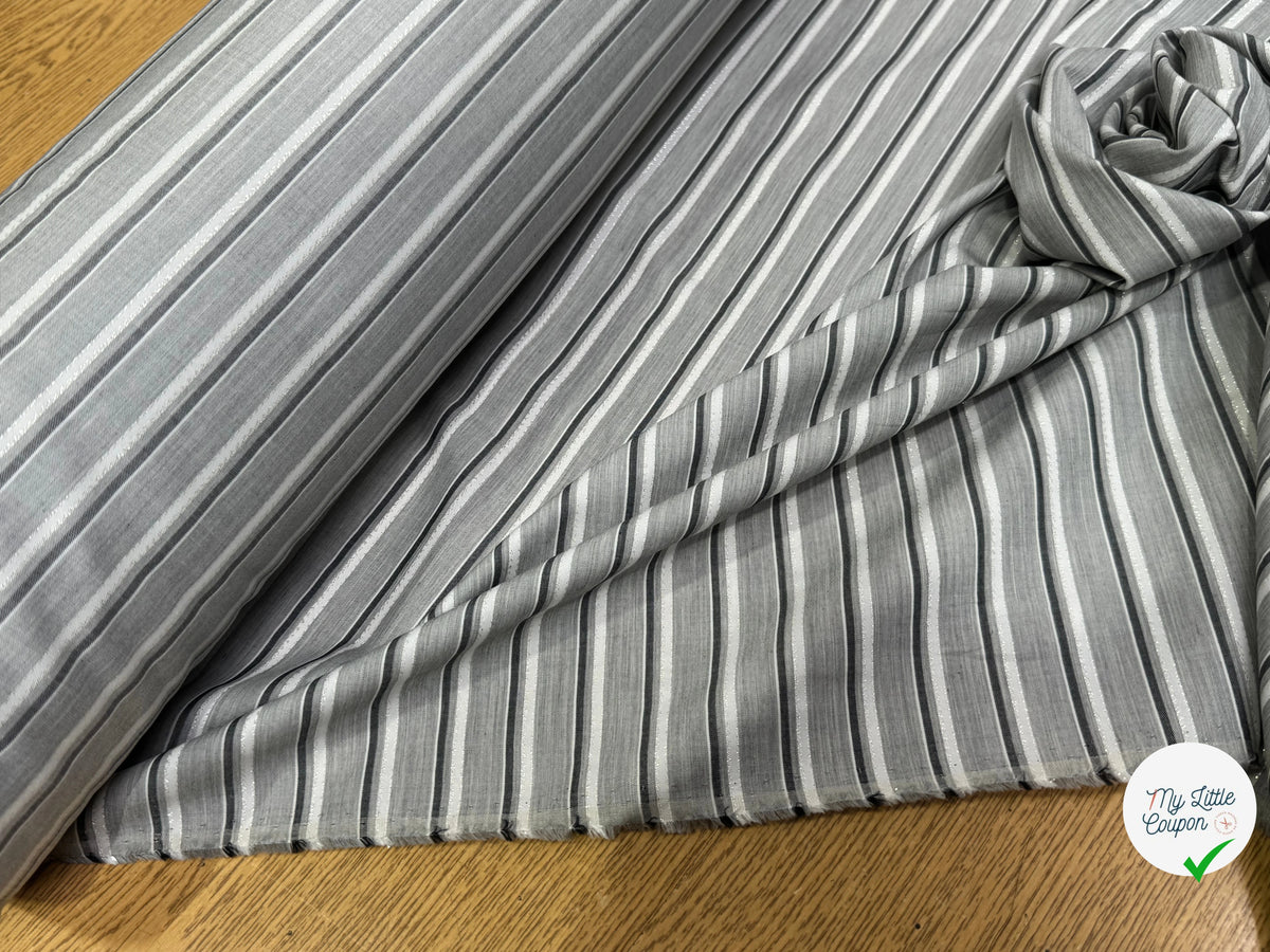 COTON CHEMISE LÉGER GRIS À RAYURES - My Little Coupon