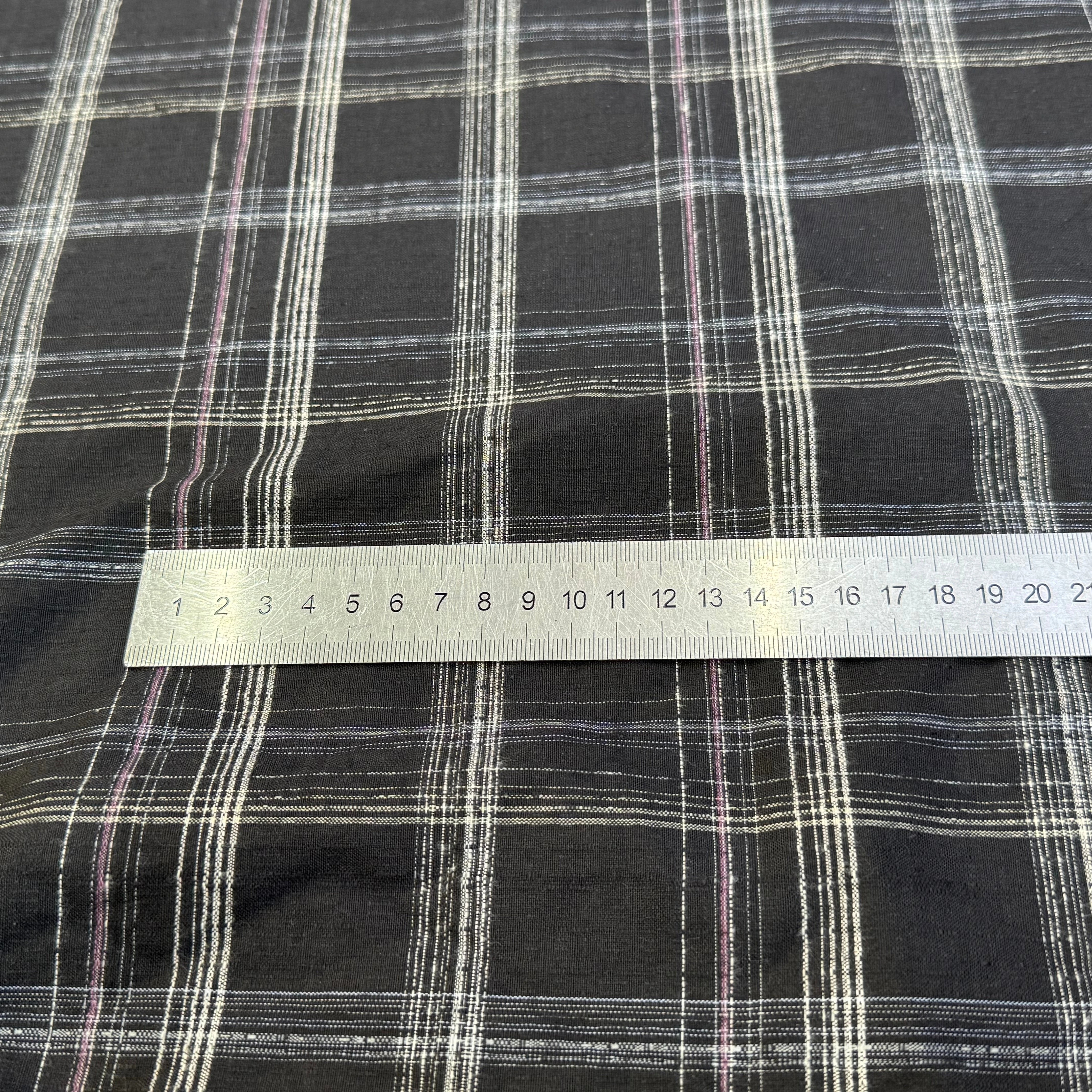 COTON CHEMISE LÉGÈREMENT DUVETEUX À CARREAUX ANTHRACITE NOIR - My Little Coupon