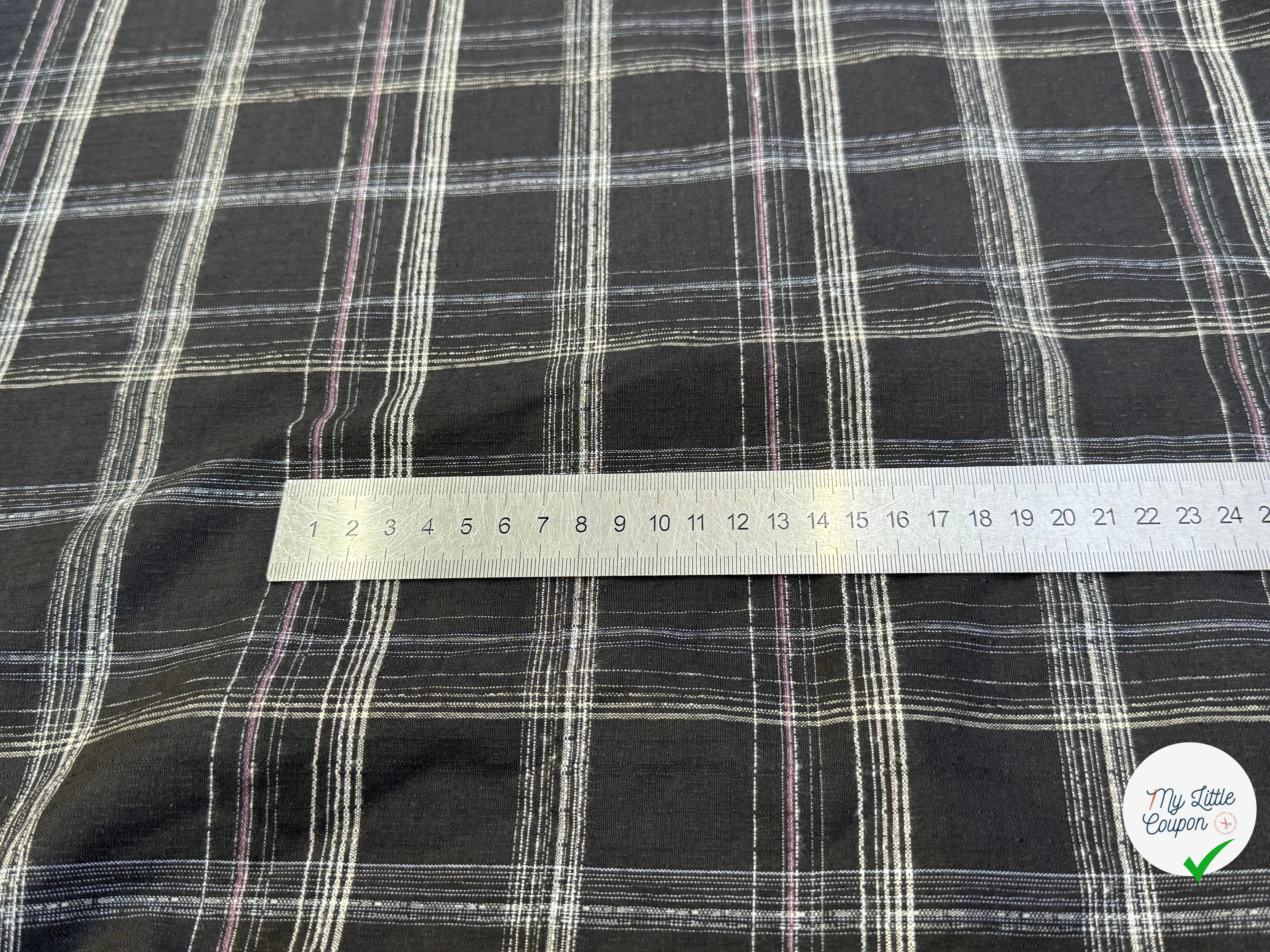 COTON CHEMISE LÉGÈREMENT DUVETEUX À CARREAUX ANTHRACITE NOIR - My Little Coupon