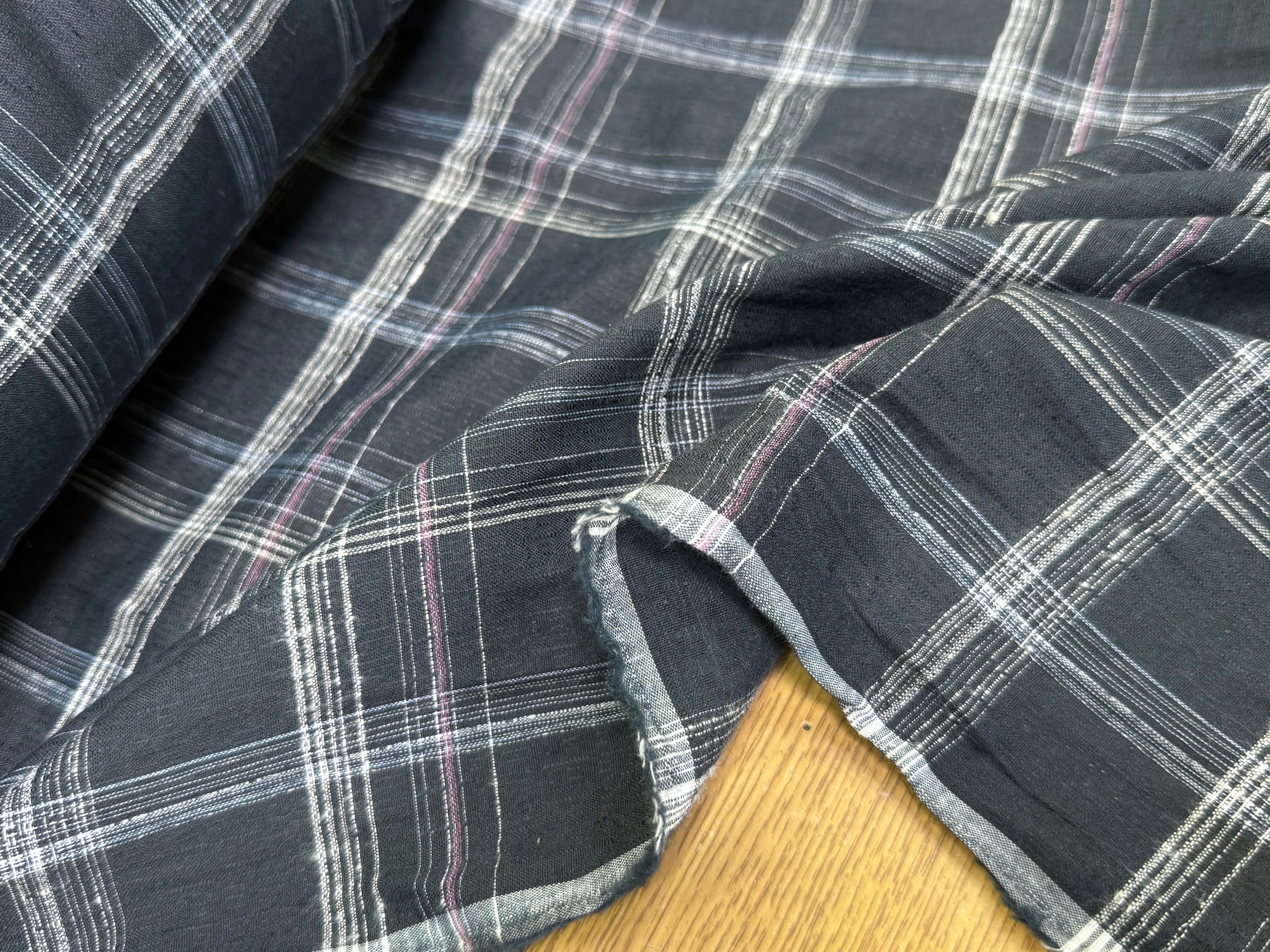 COTON CHEMISE LÉGÈREMENT DUVETEUX À CARREAUX GRIS BLEUTÉ - My Little Coupon