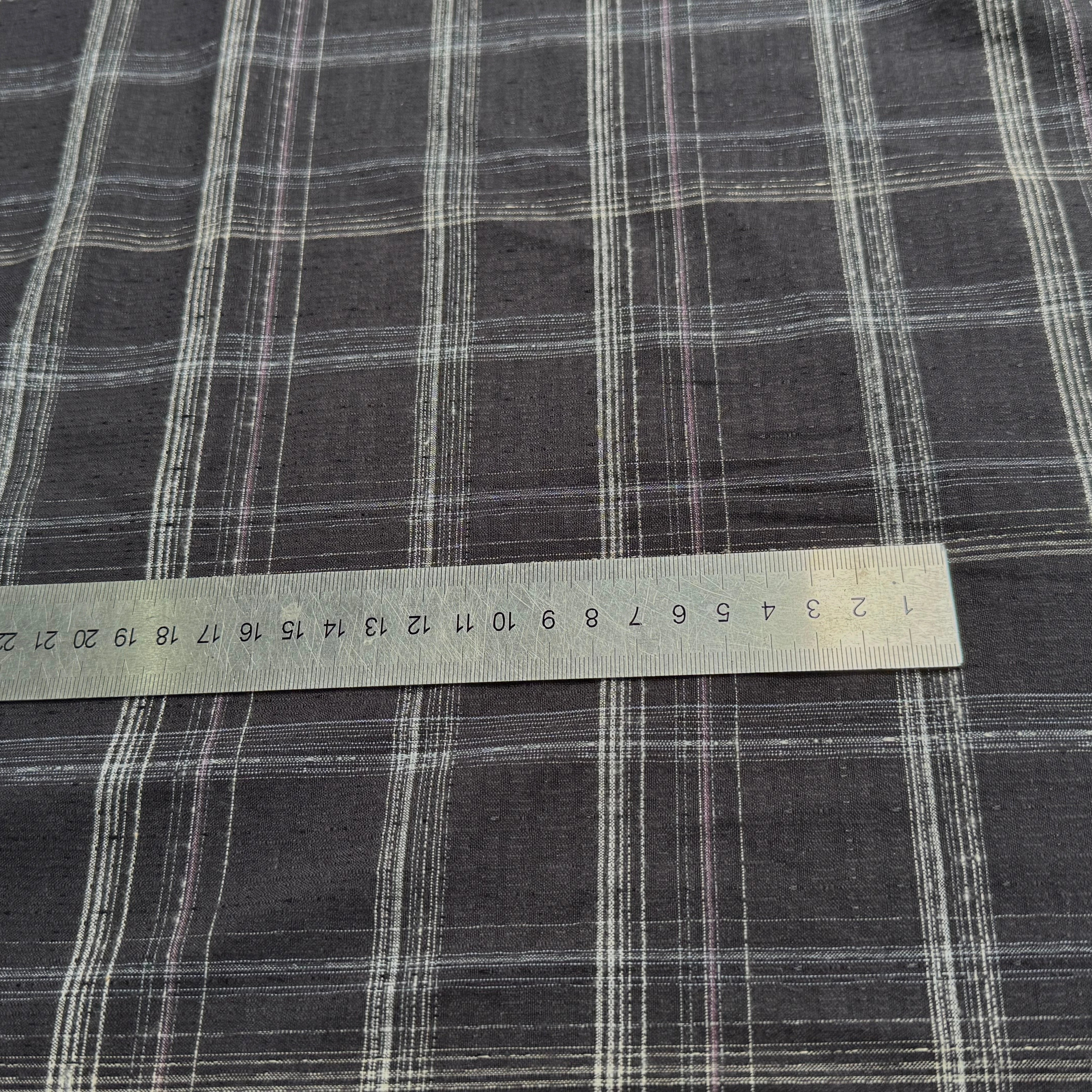COTON CHEMISE LÉGÈREMENT DUVETEUX À CARREAUX GRIS NAVY - My Little Coupon