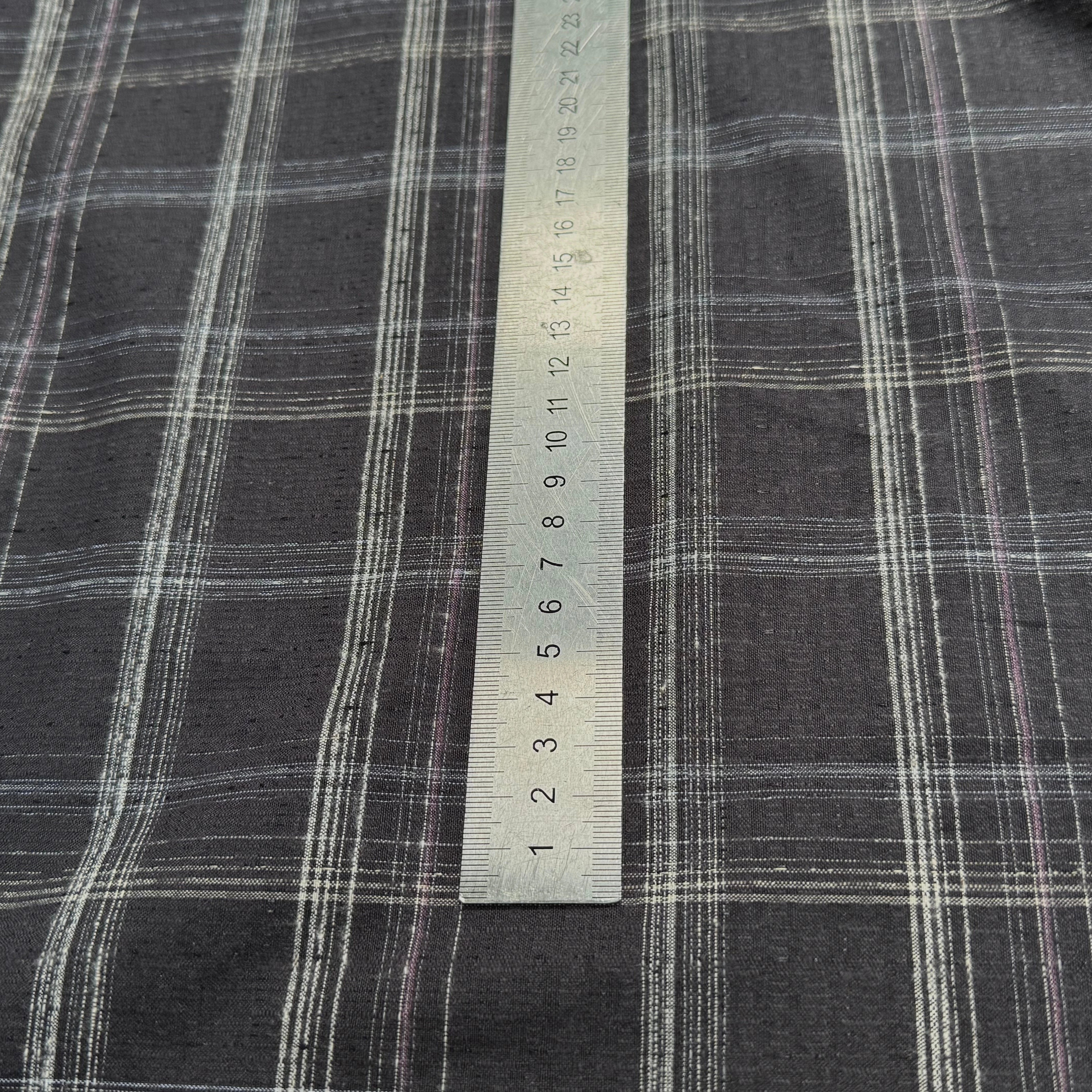 COTON CHEMISE LÉGÈREMENT DUVETEUX À CARREAUX GRIS NAVY - My Little Coupon
