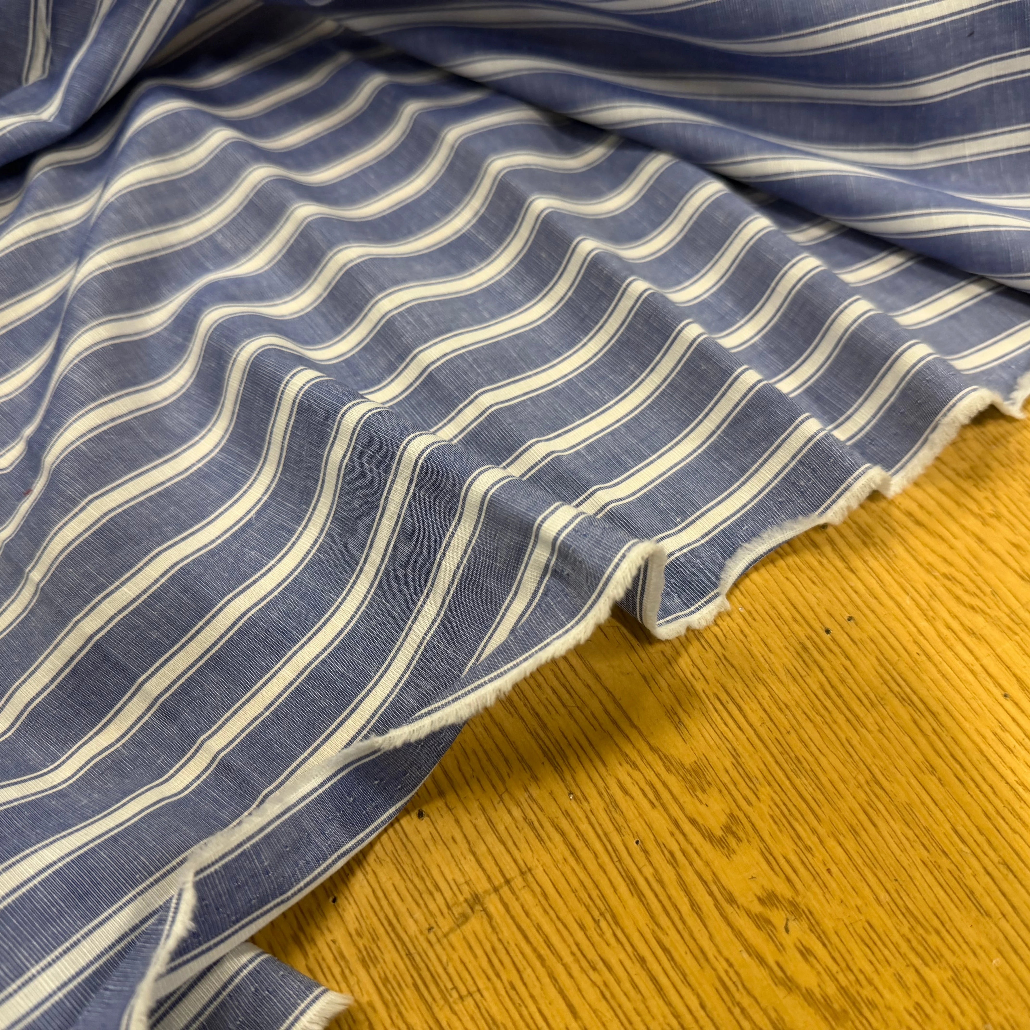 COTON CHEMISE RAYURES BLANCHES SUR BLEU - My Little Coupon