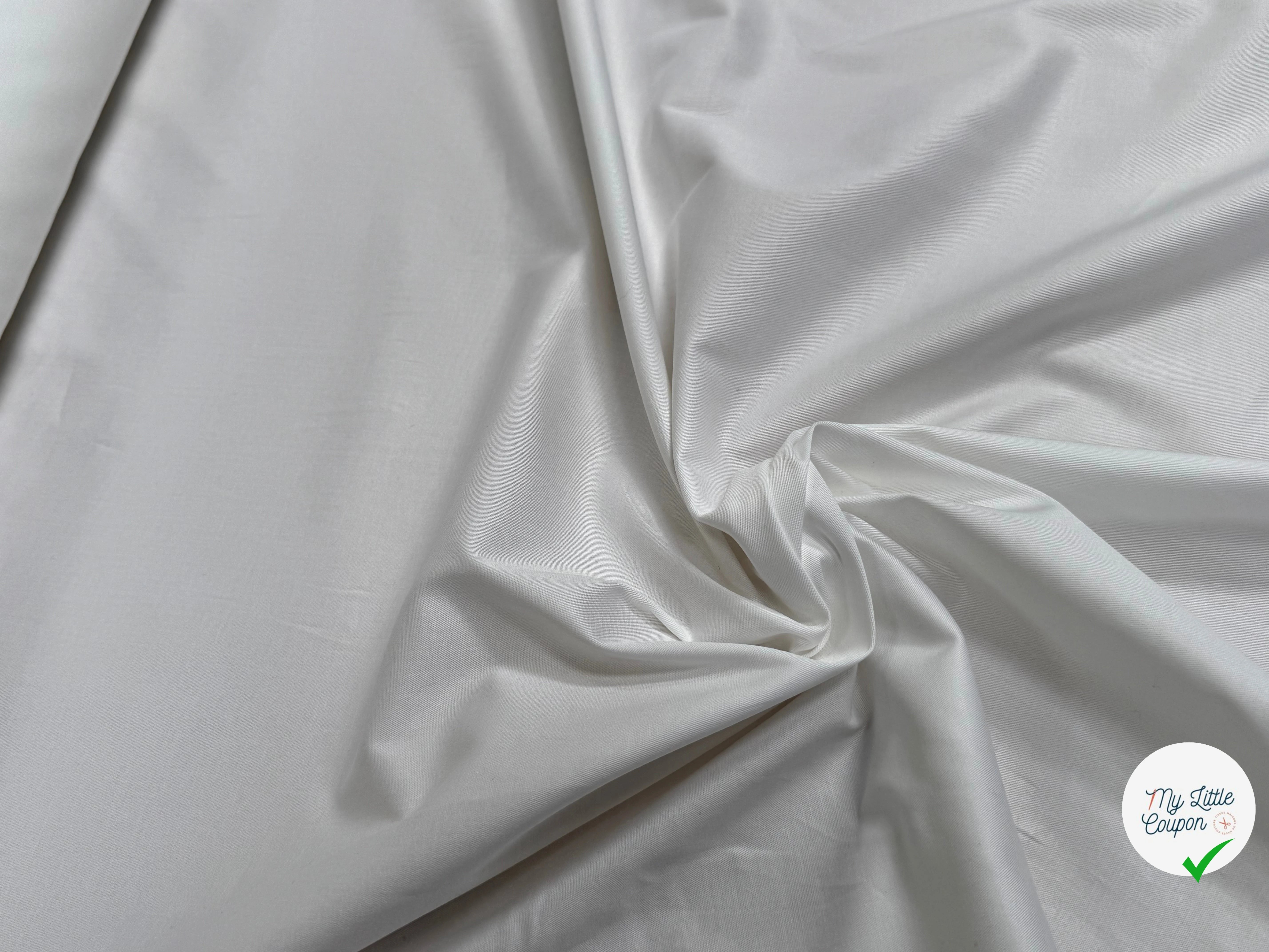 COTON CHEMISE SERGÉ FLUIDE BLANC STRETCH - My Little Coupon