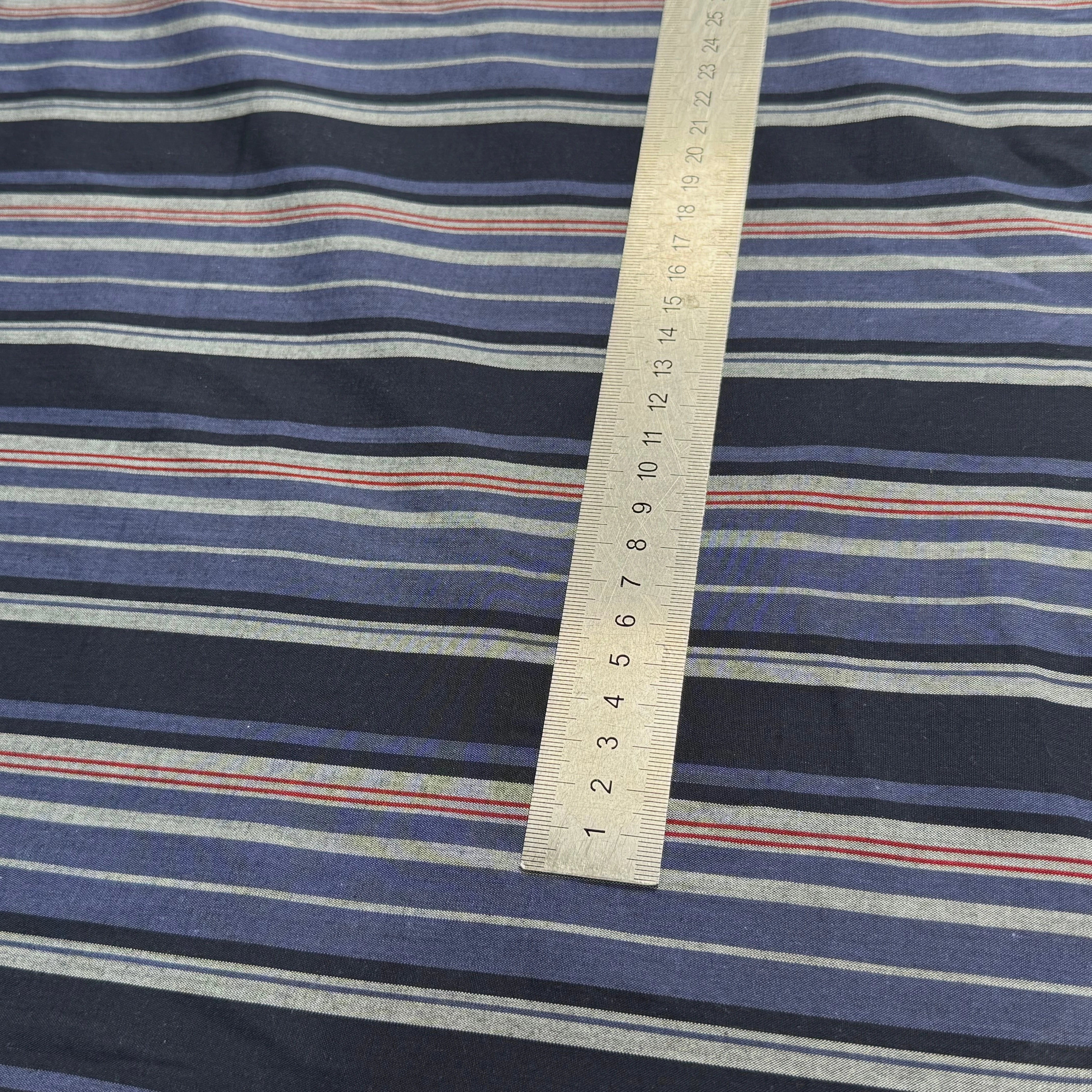 COTON CHEMISE SUPERBE RAYURES MULTICOLOR NAVY NOIR ROUGE - My Little Coupon