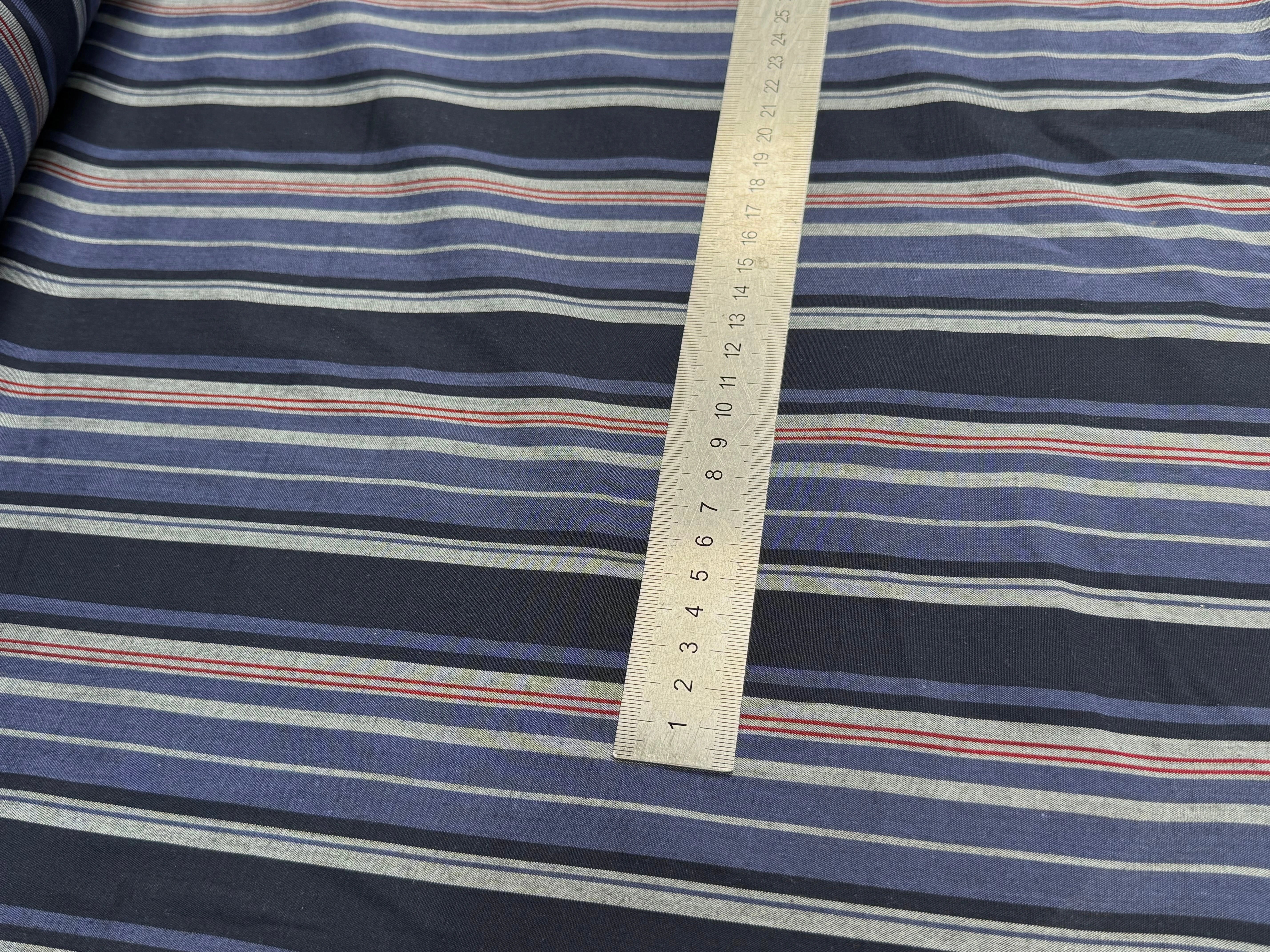 COTON CHEMISE SUPERBE RAYURES MULTICOLOR NAVY NOIR ROUGE - My Little Coupon