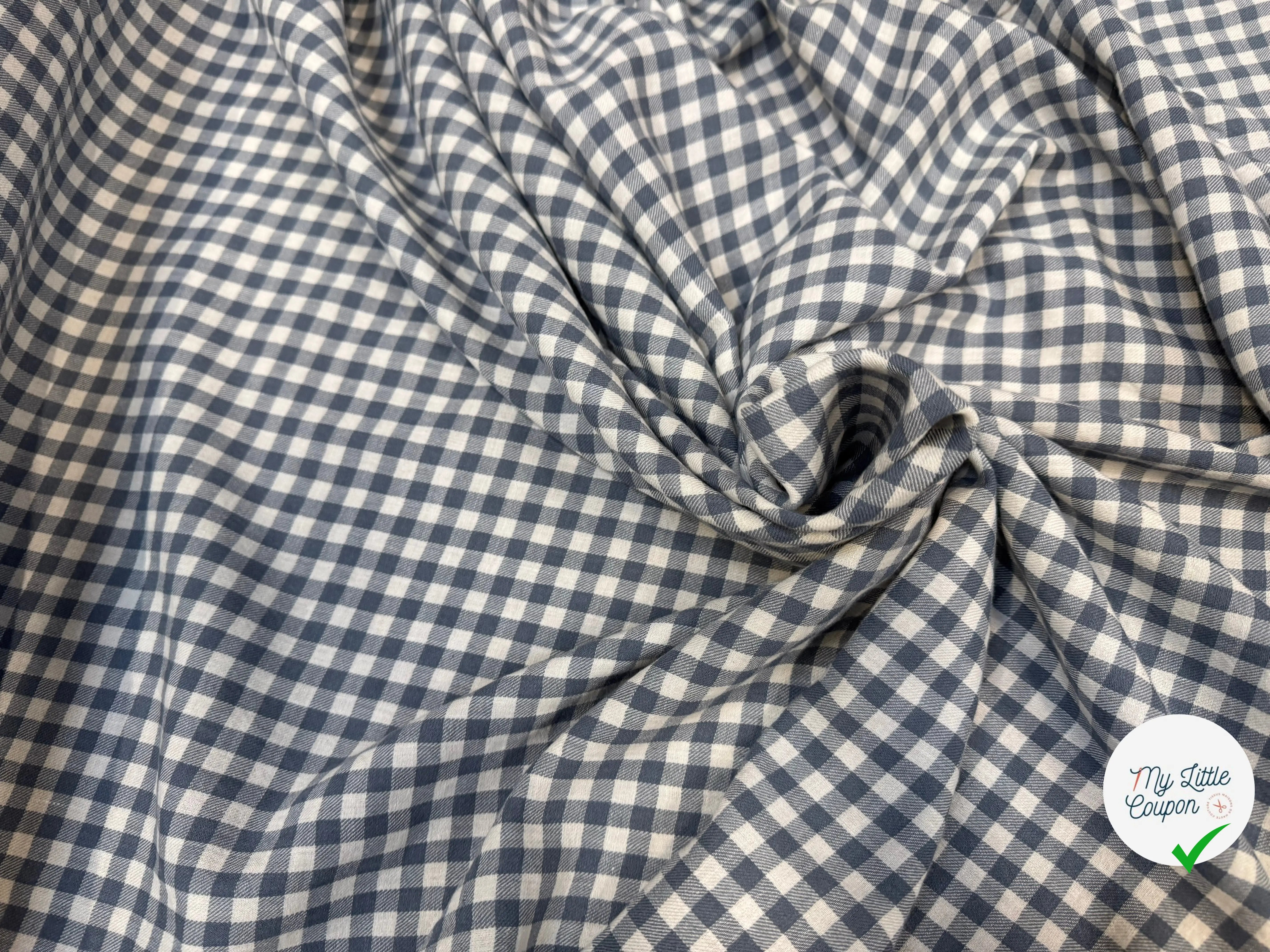 COTON DAMIER TRAPPEUR ARDOISE - My Little Coupon