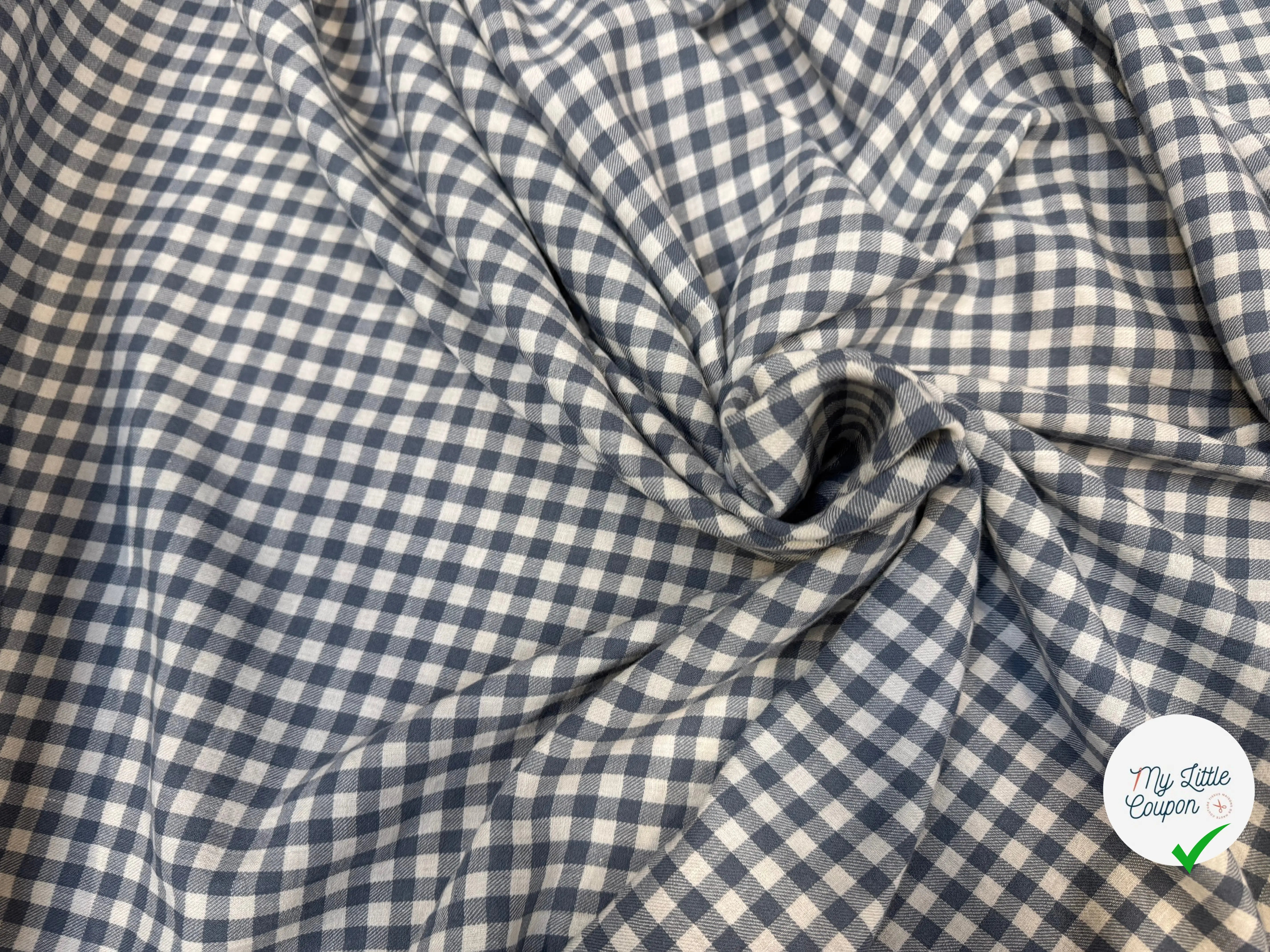 COTON DAMIER TRAPPEUR ARDOISE - My Little Coupon