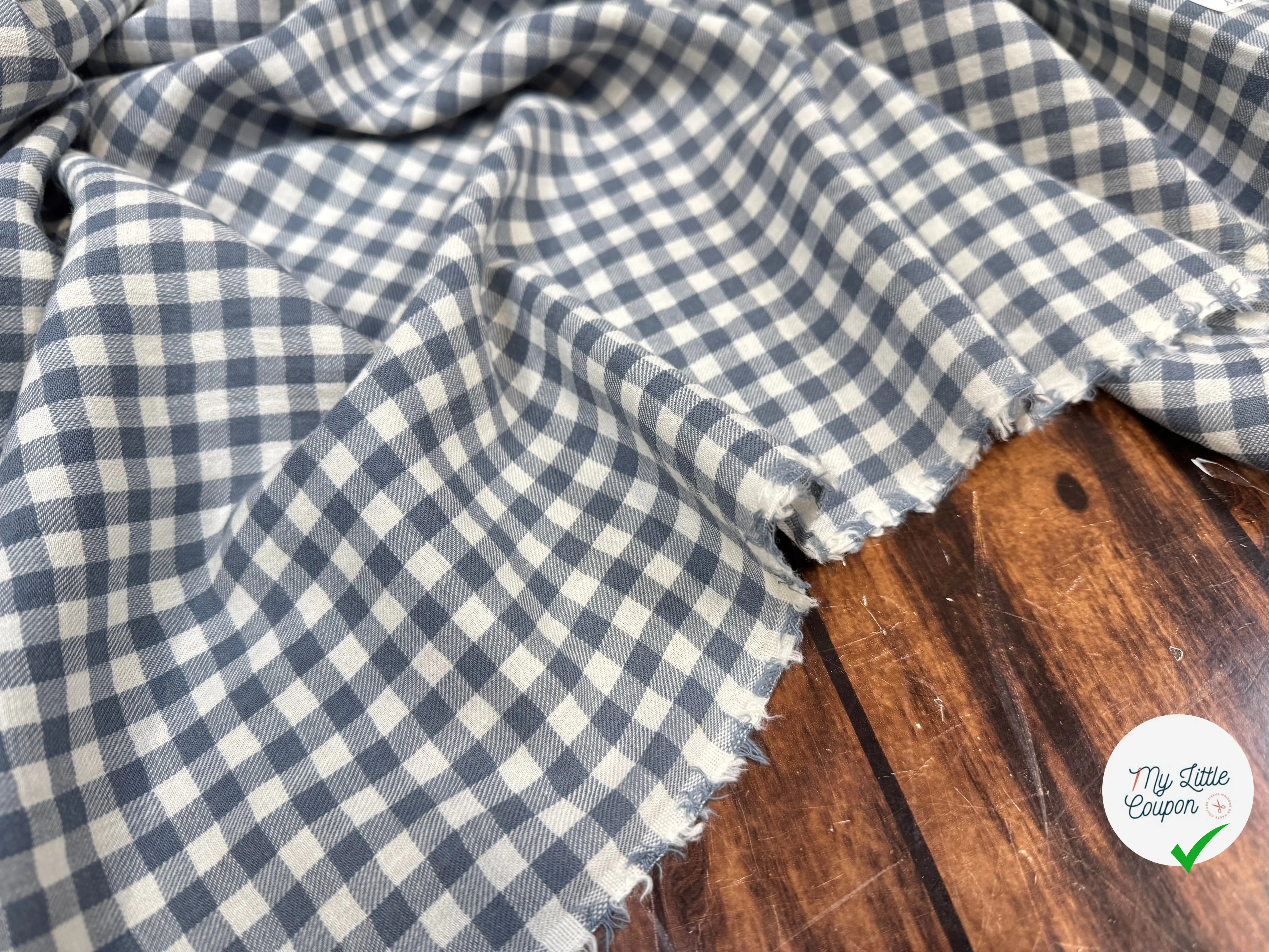 COTON DAMIER TRAPPEUR ARDOISE - My Little Coupon