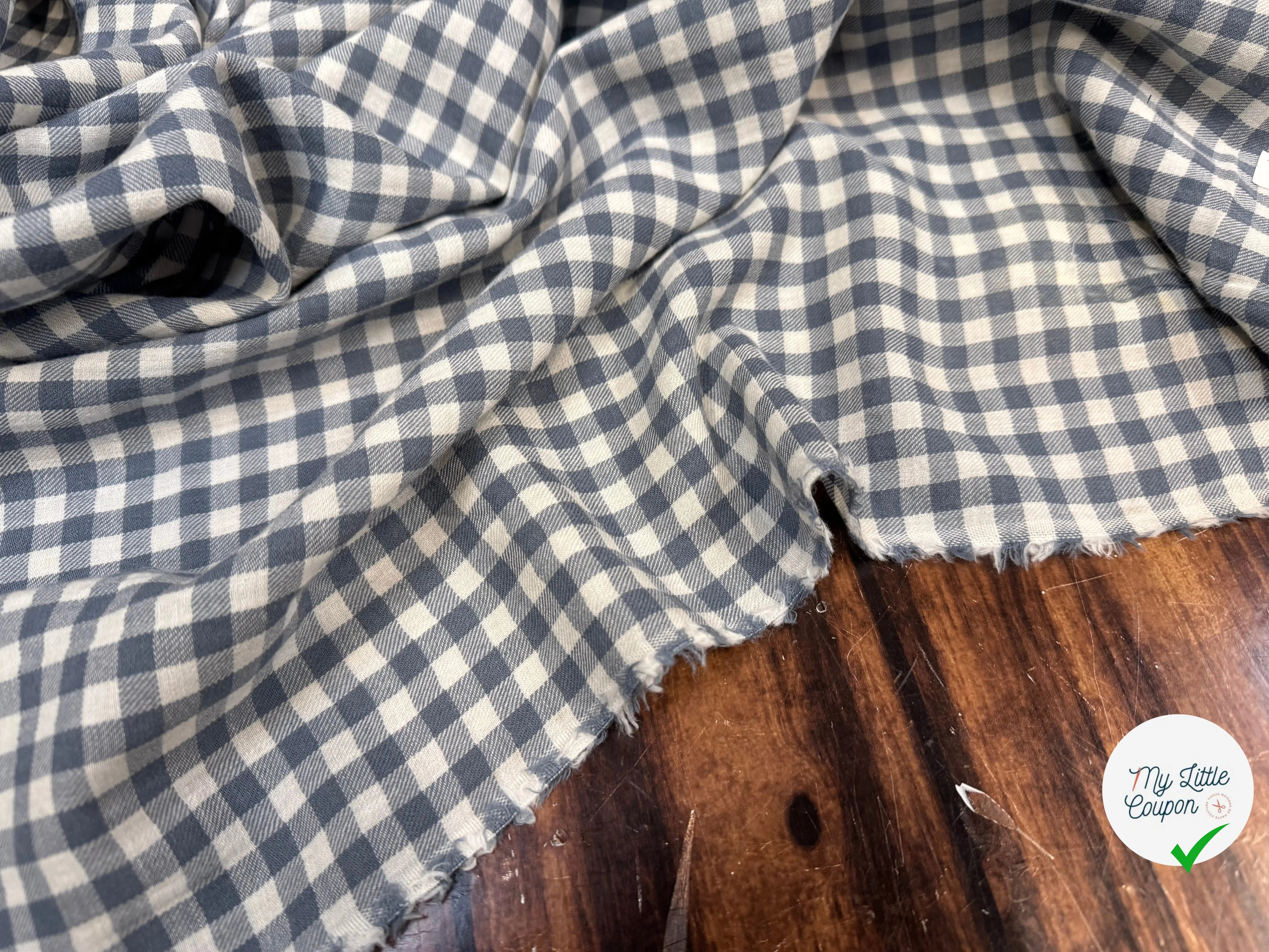 COTON DAMIER TRAPPEUR ARDOISE - My Little Coupon