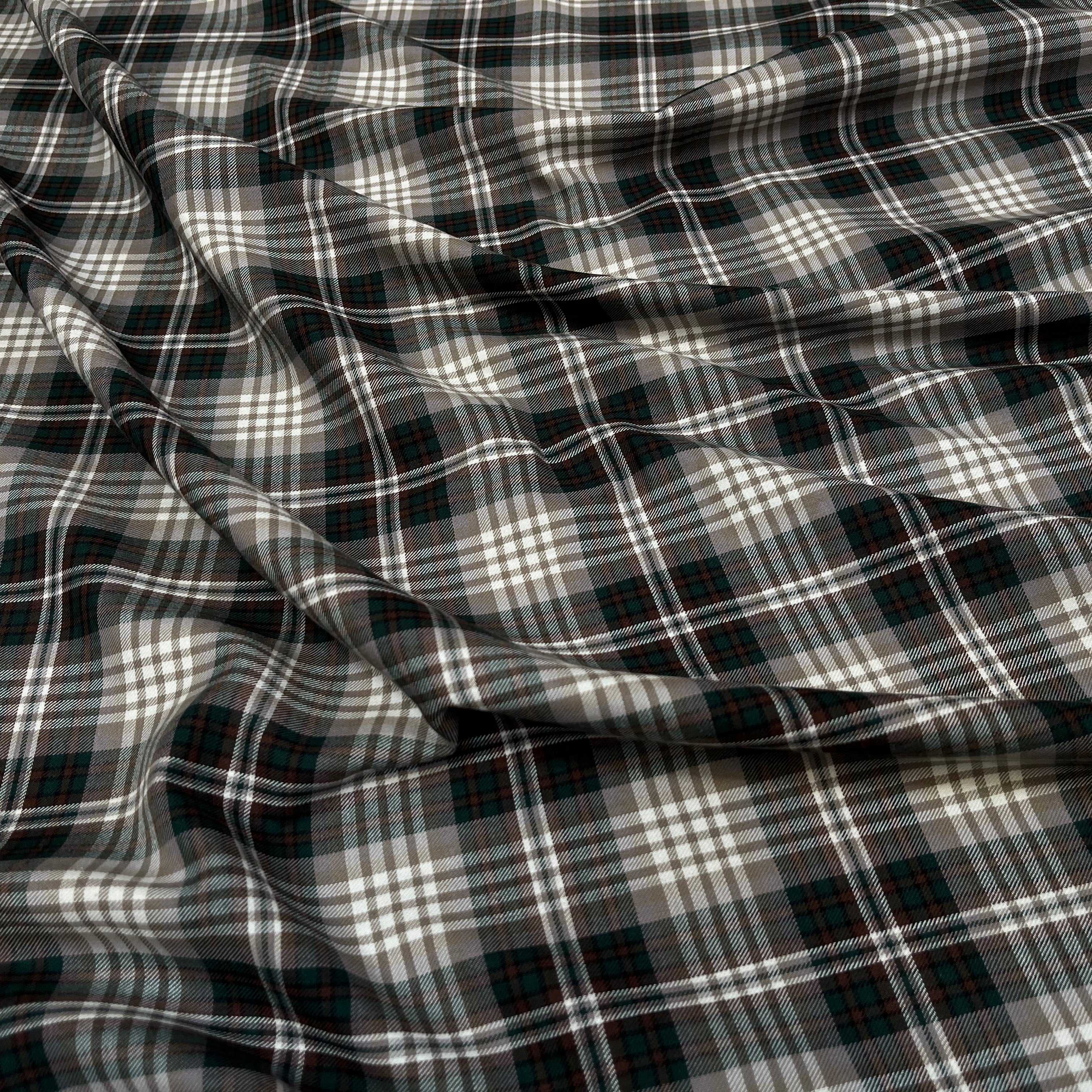 COTON DUVETEUX CARREAUX MUTICLORE TOUCHE DE VERT ANGLAIS - My Little Coupon