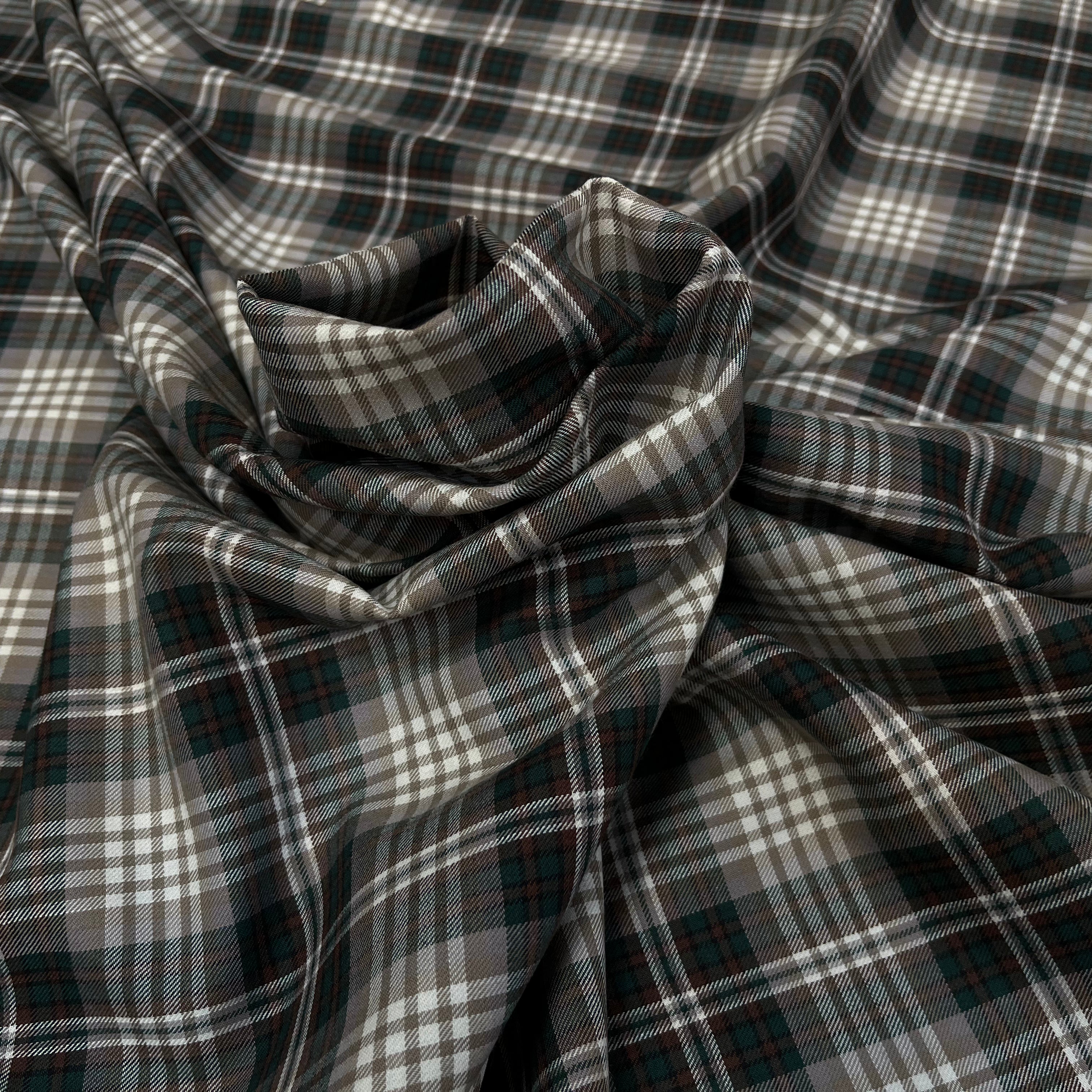 COTON DUVETEUX CARREAUX MUTICLORE TOUCHE DE VERT ANGLAIS - My Little Coupon