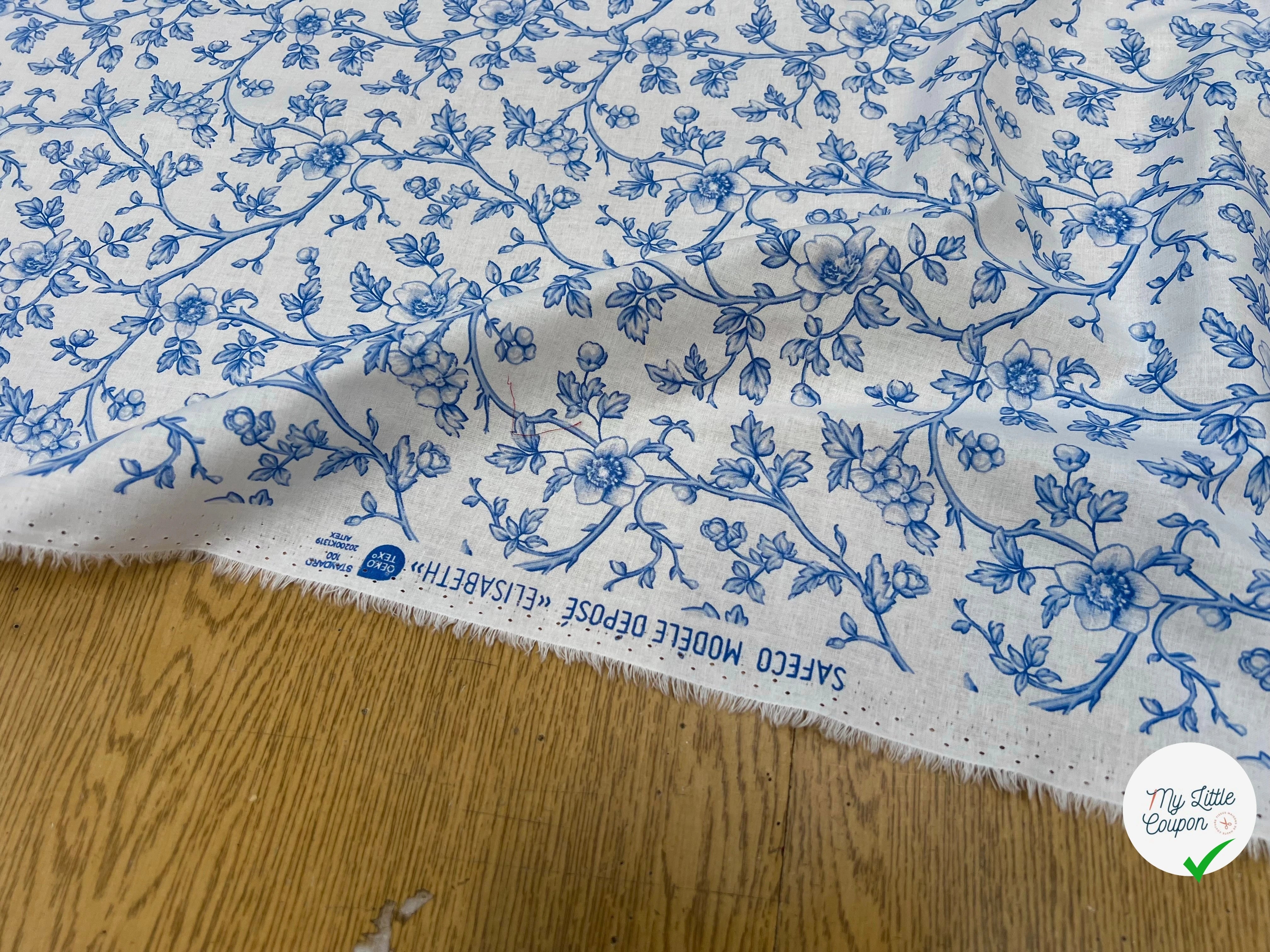 COTON ELISABETH BLEU 150 CM - My Little Coupon
