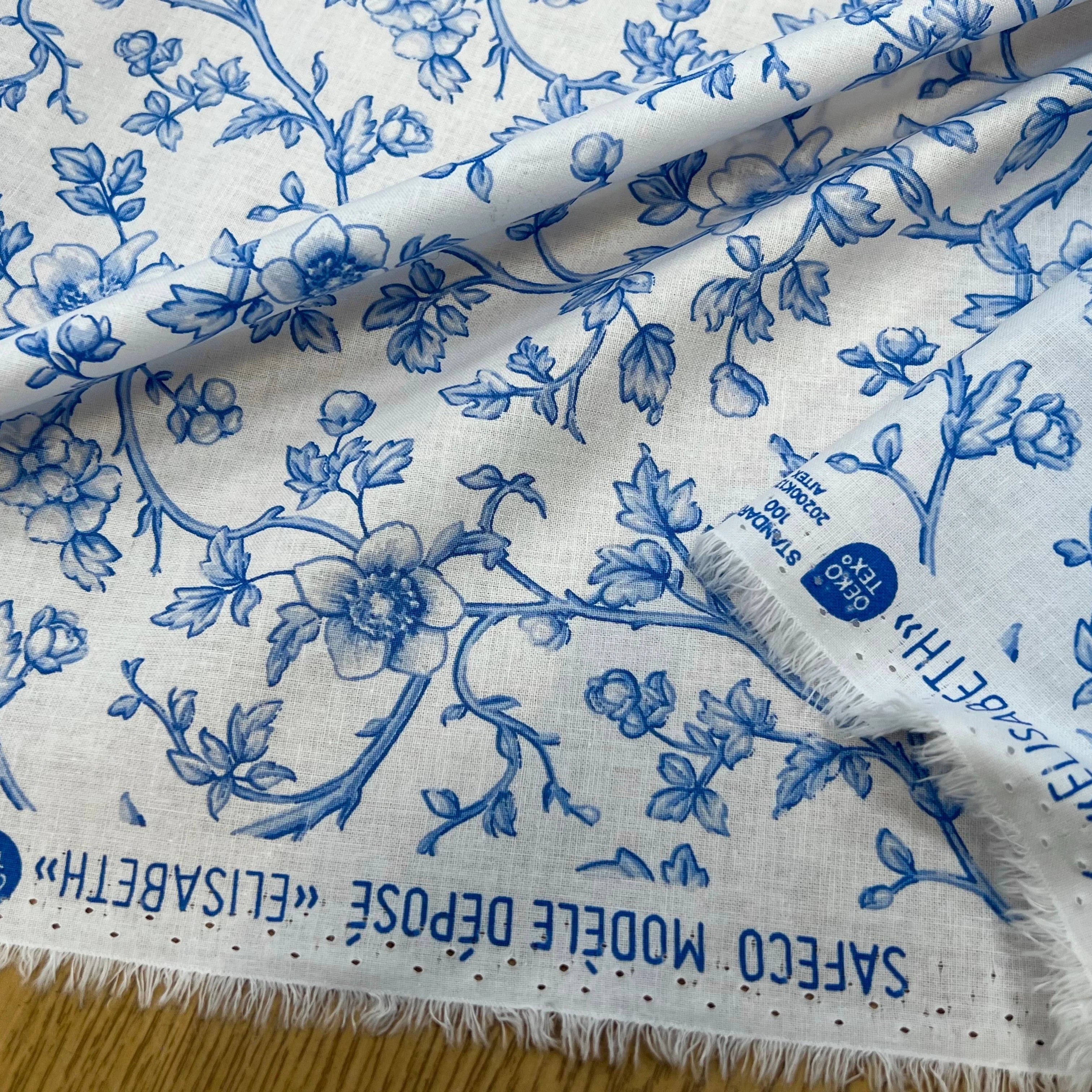 COTON ELISABETH BLEU 150 CM - My Little Coupon