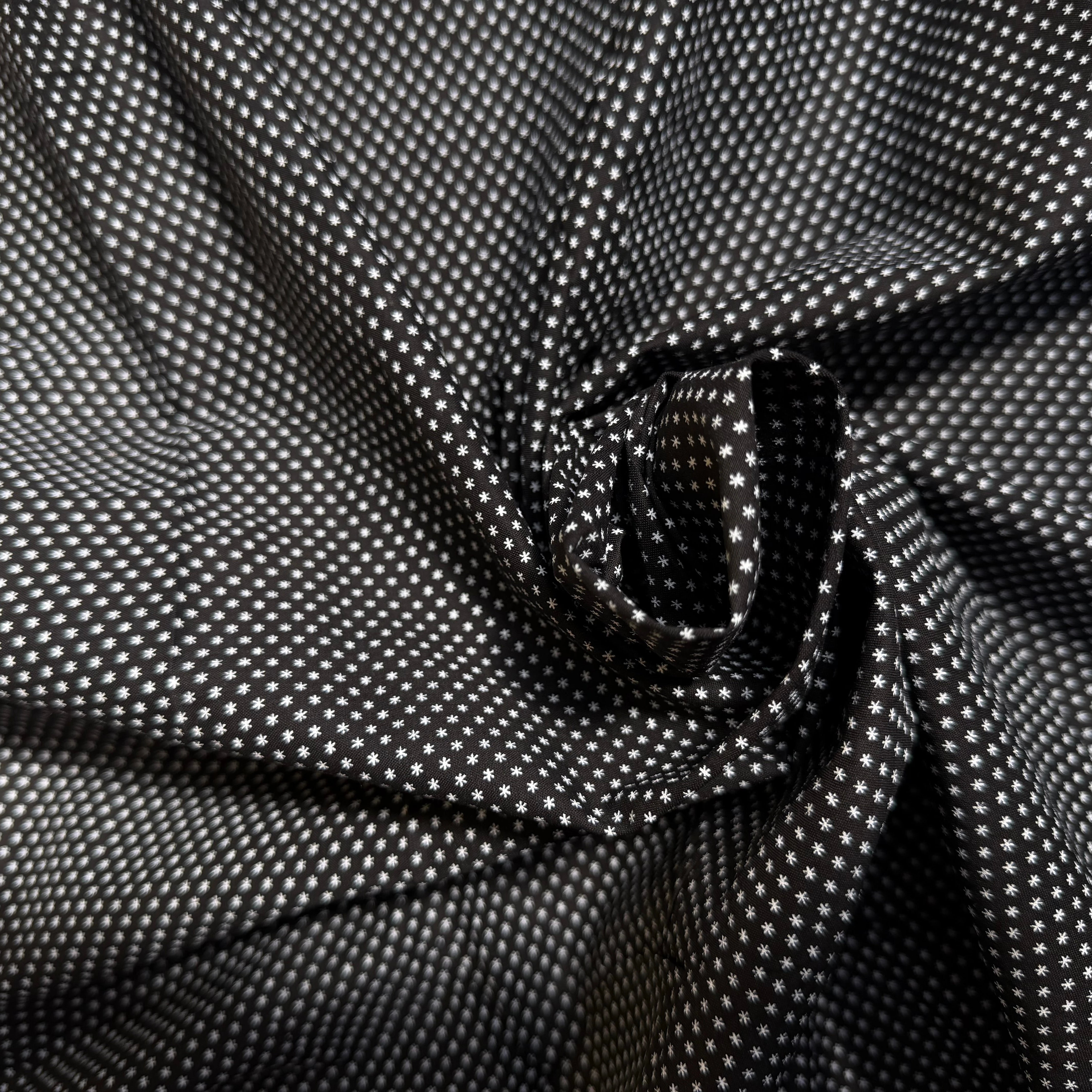 COTON FERMIÈRE NOIR ÉTOILES BLANCHES - My Little Coupon