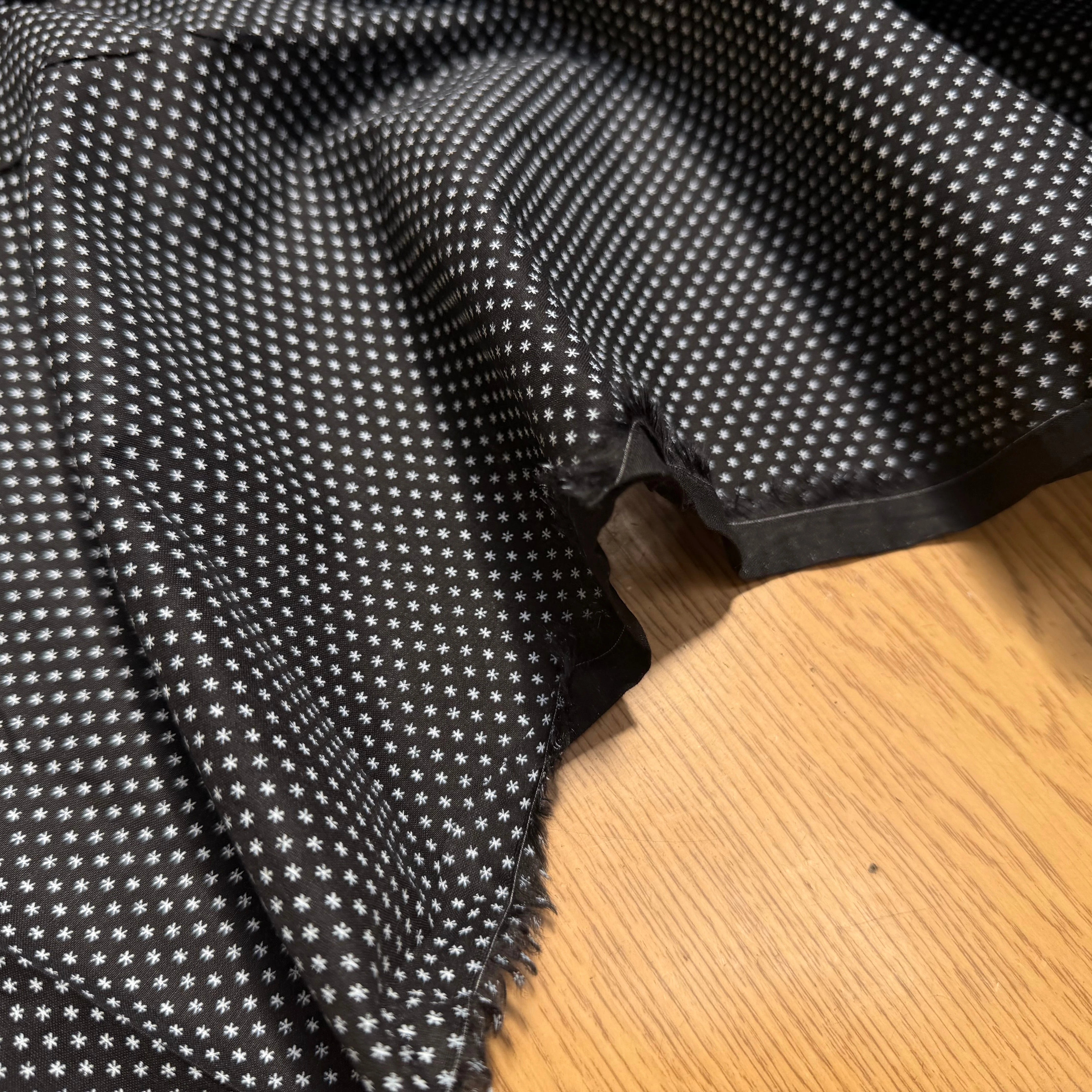 COTON FERMIÈRE NOIR ÉTOILES BLANCHES - My Little Coupon