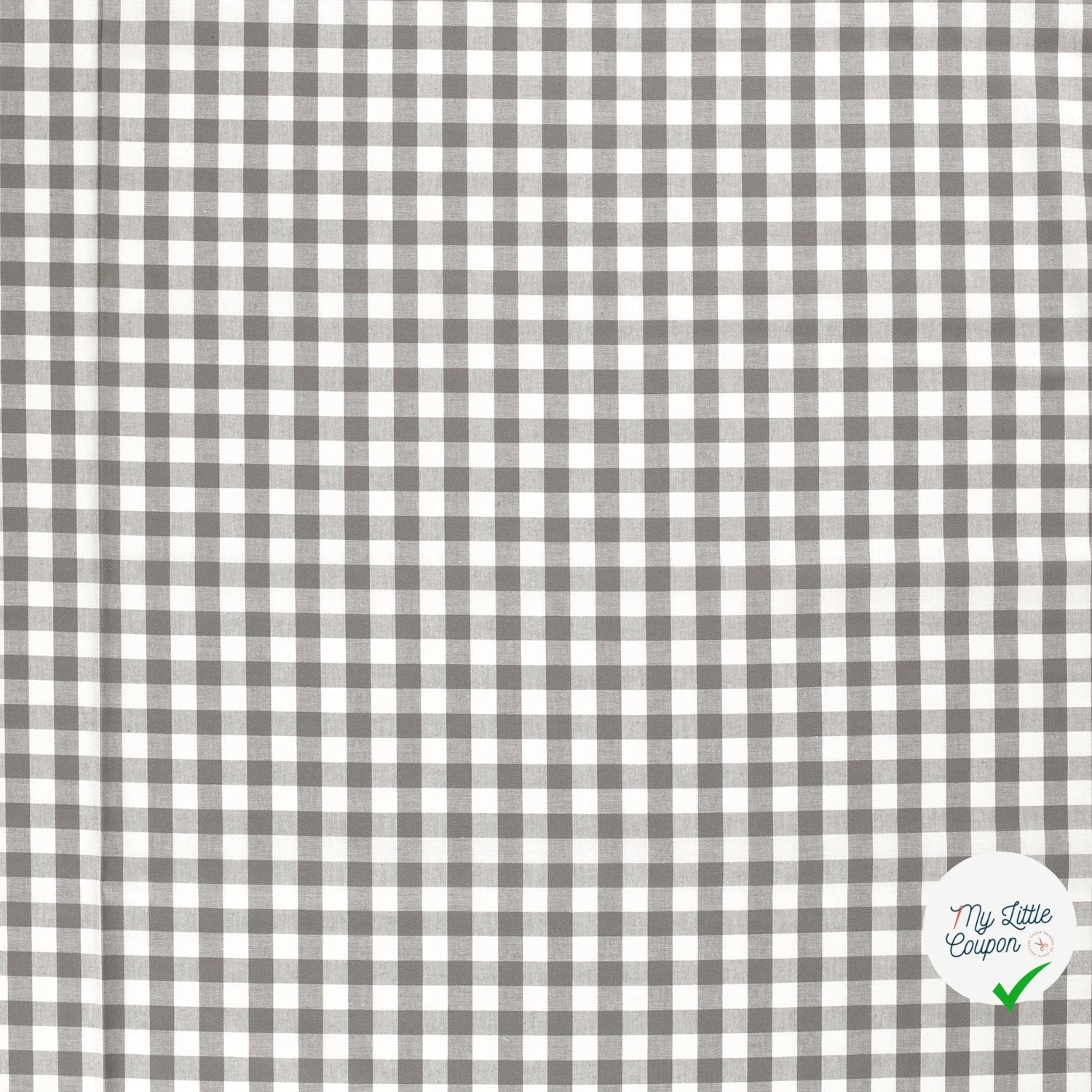 COTON FIL TEINT CARREAUX GRIS FONCÉ - My Little Coupon