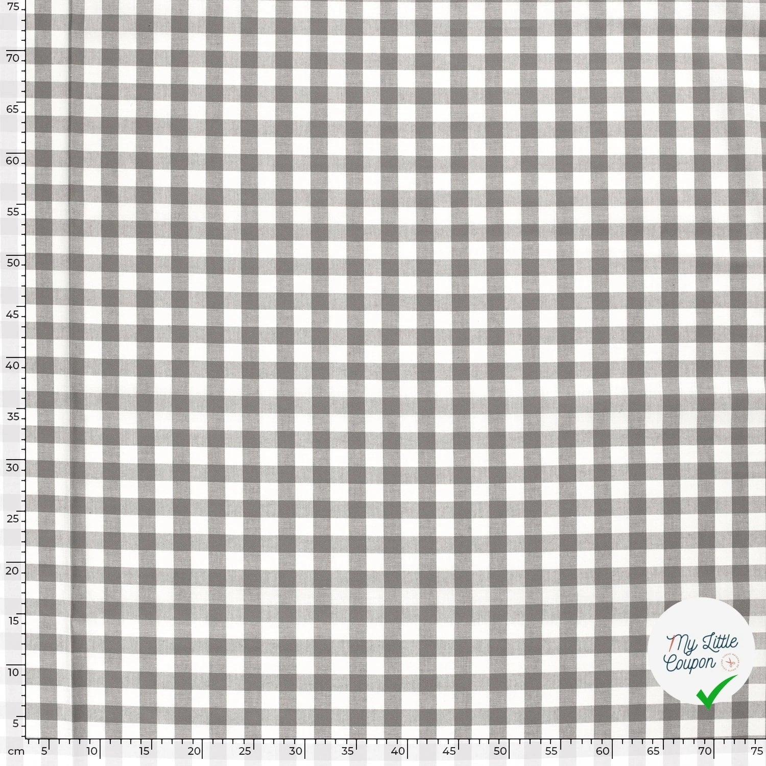 COTON FIL TEINT CARREAUX GRIS FONCÉ - My Little Coupon