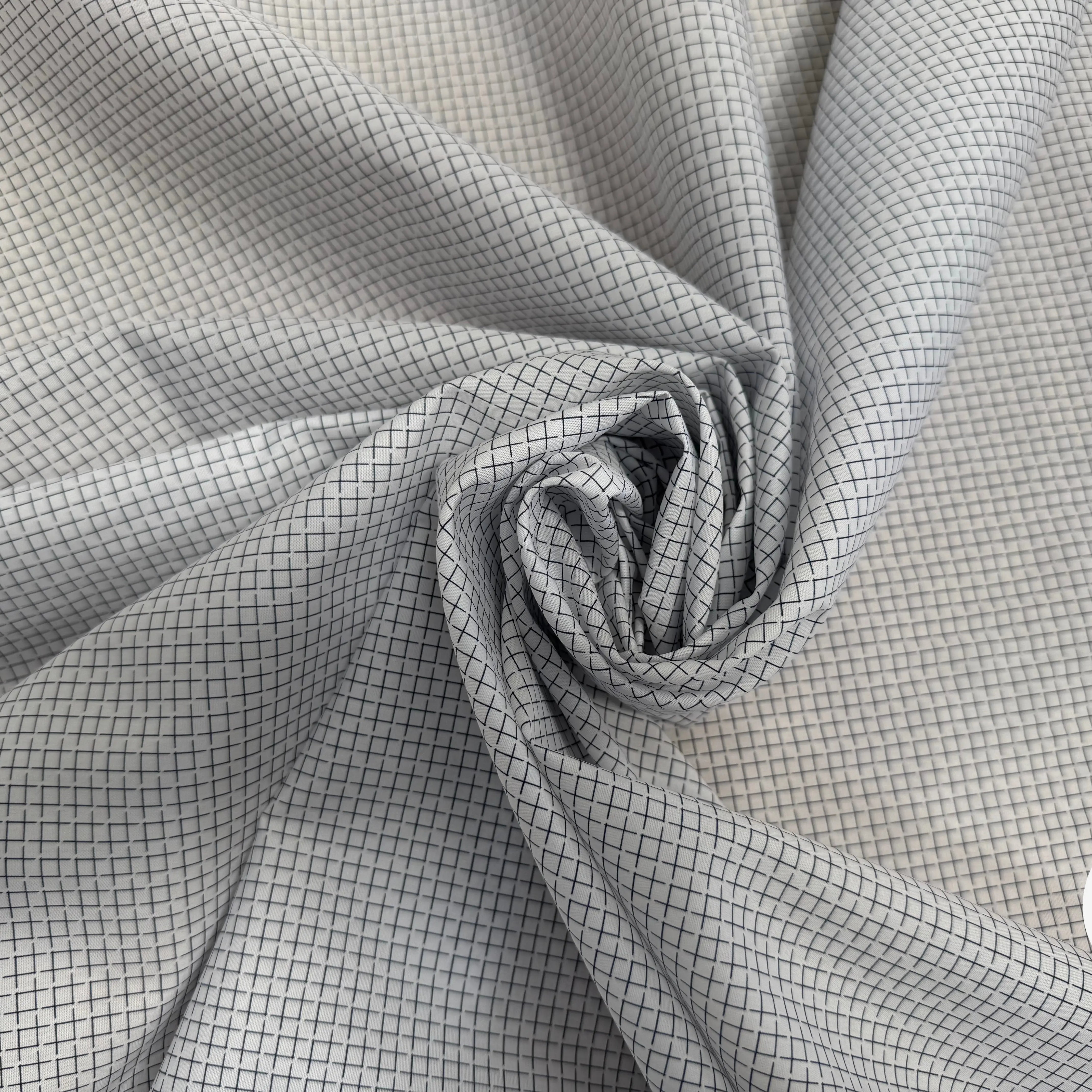 COTON FIN FOND BLANC À CARREAUX NOIR - My Little Coupon