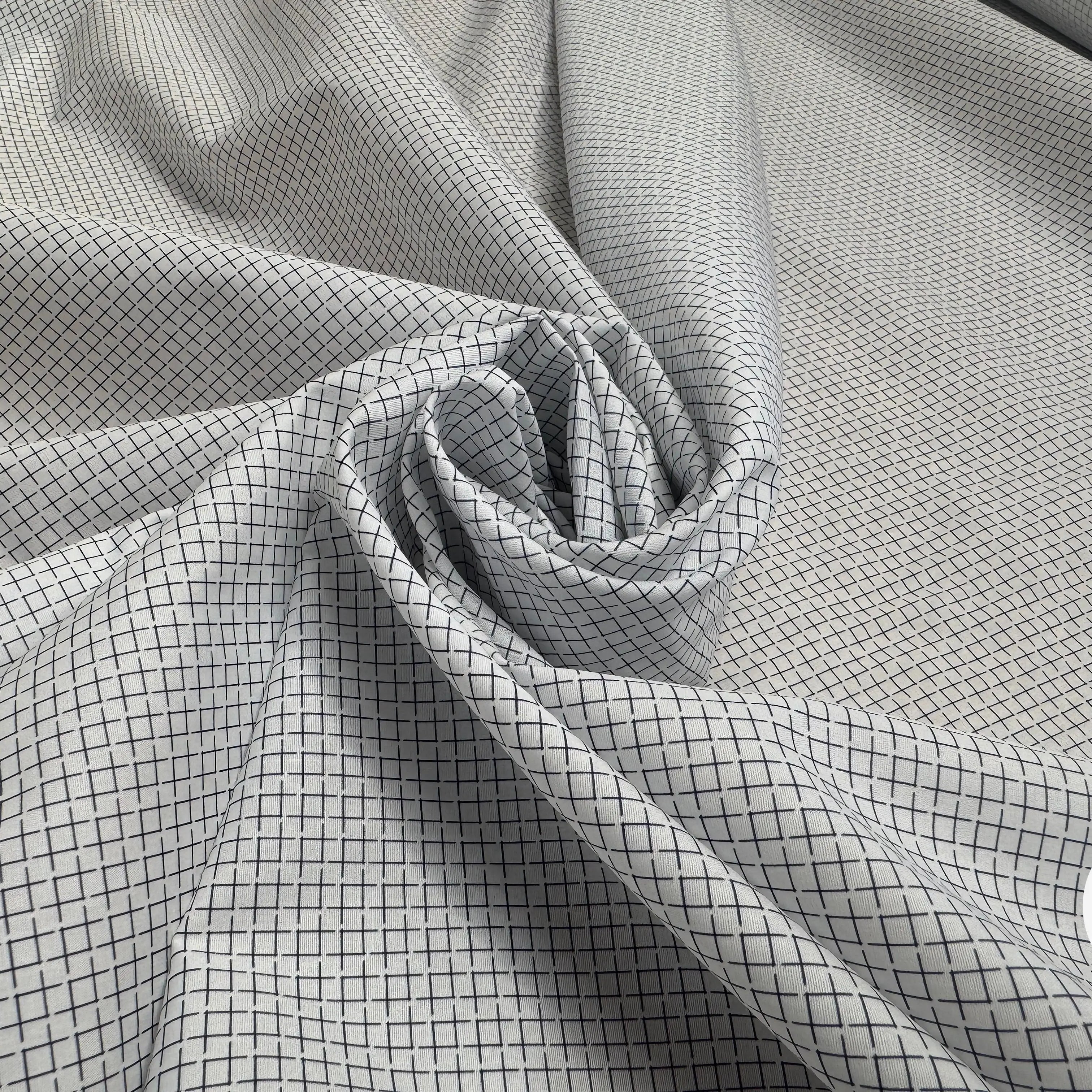 COTON FIN FOND BLANC À CARREAUX NOIR - My Little Coupon