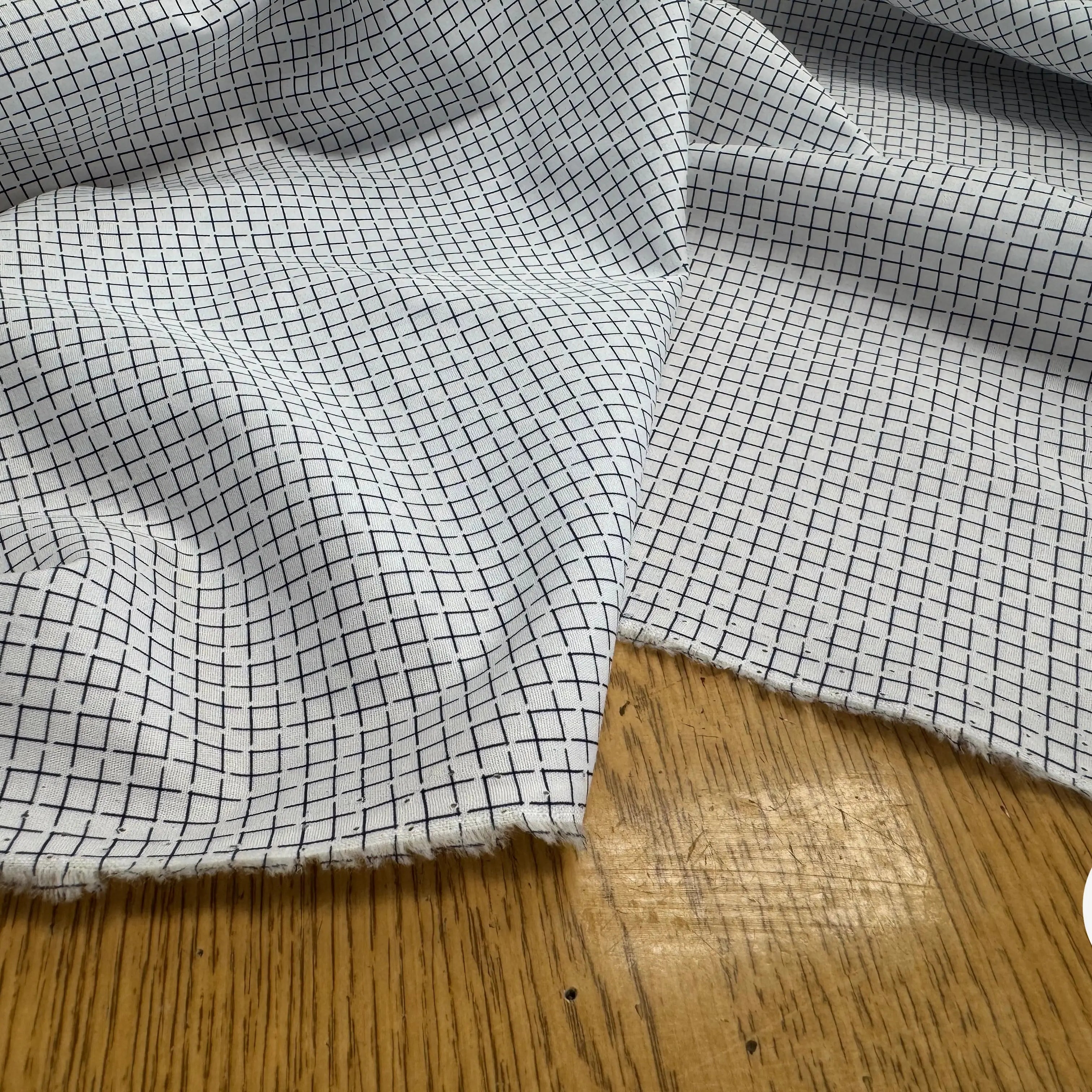 COTON FIN FOND BLANC À CARREAUX NOIR - My Little Coupon