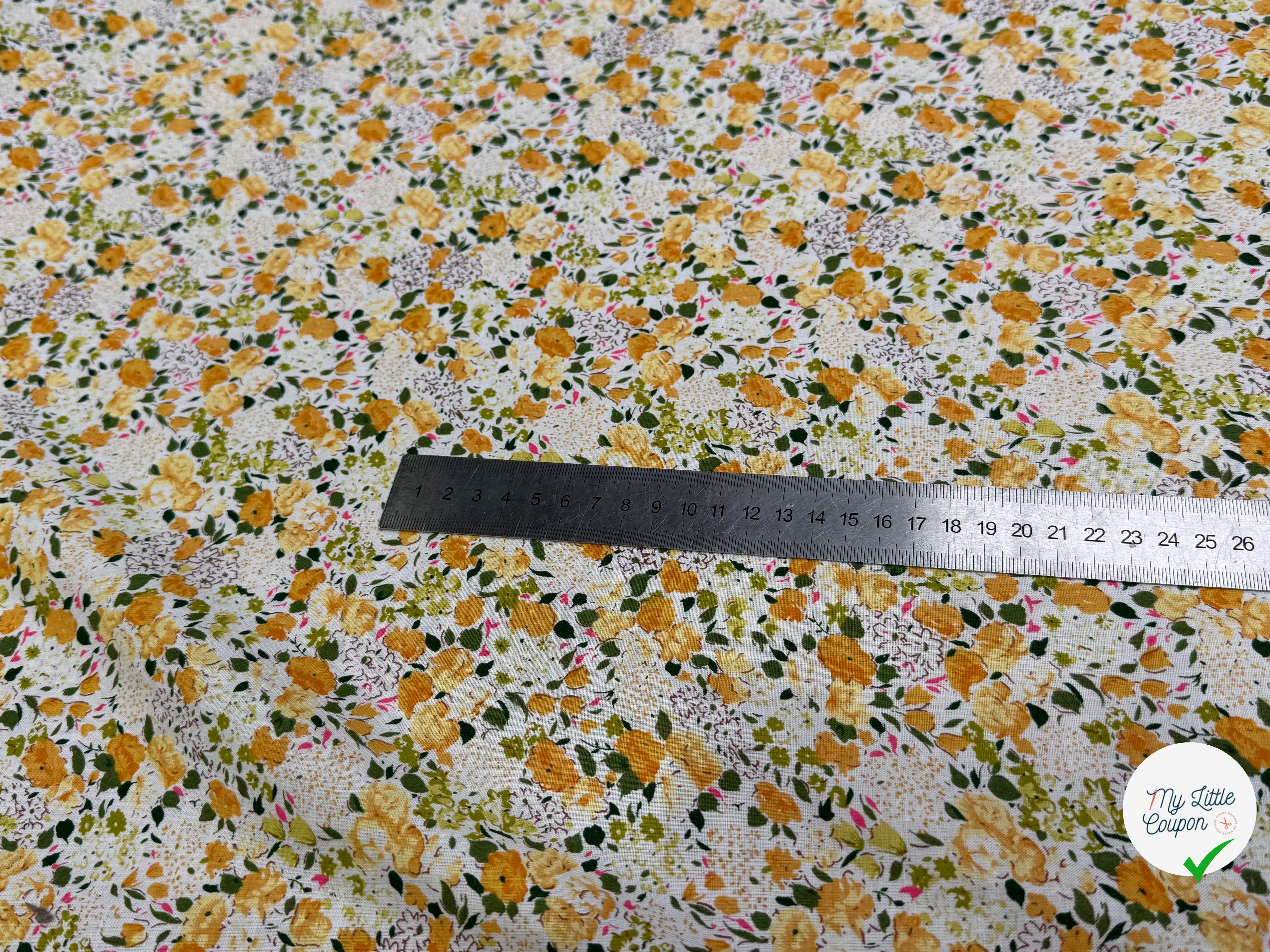 COTON FLEURS ORANGE & VERT - My Little Coupon