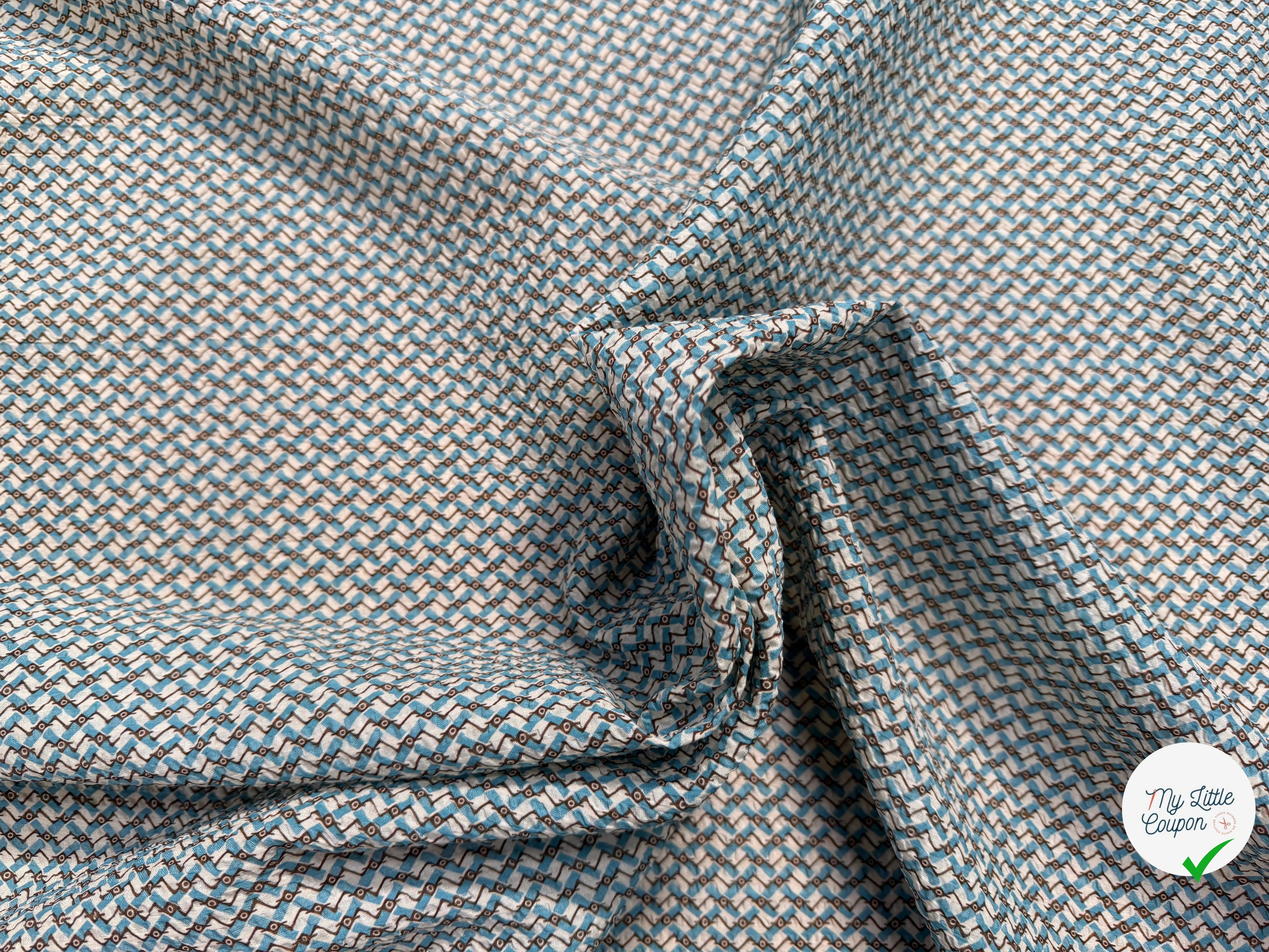 COTON GAUFFRÉ VAGUES EGYPTIENNES PRINT - My Little Coupon