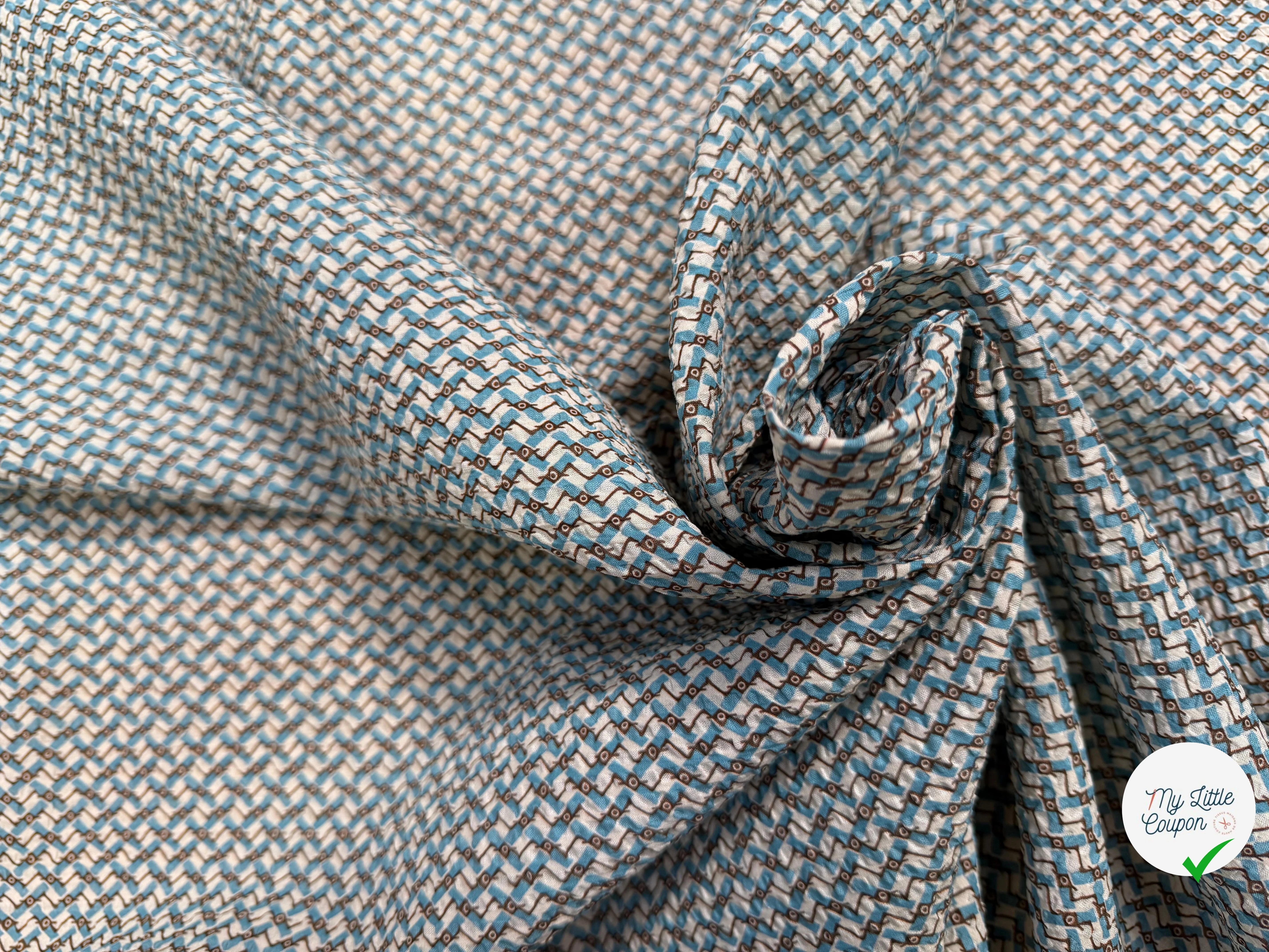 COTON GAUFFRÉ VAGUES EGYPTIENNES PRINT - My Little Coupon