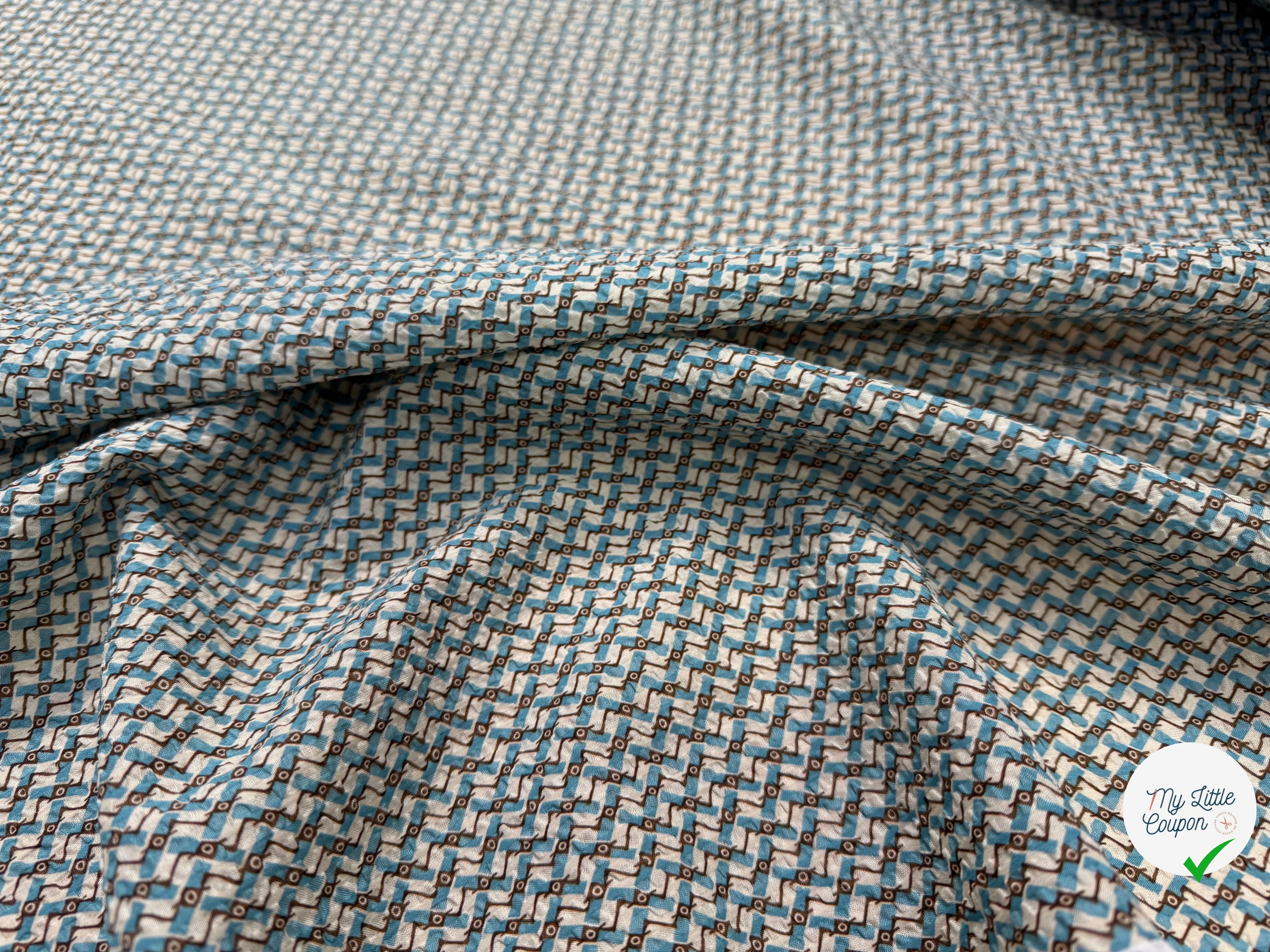 COTON GAUFFRÉ VAGUES EGYPTIENNES PRINT - My Little Coupon