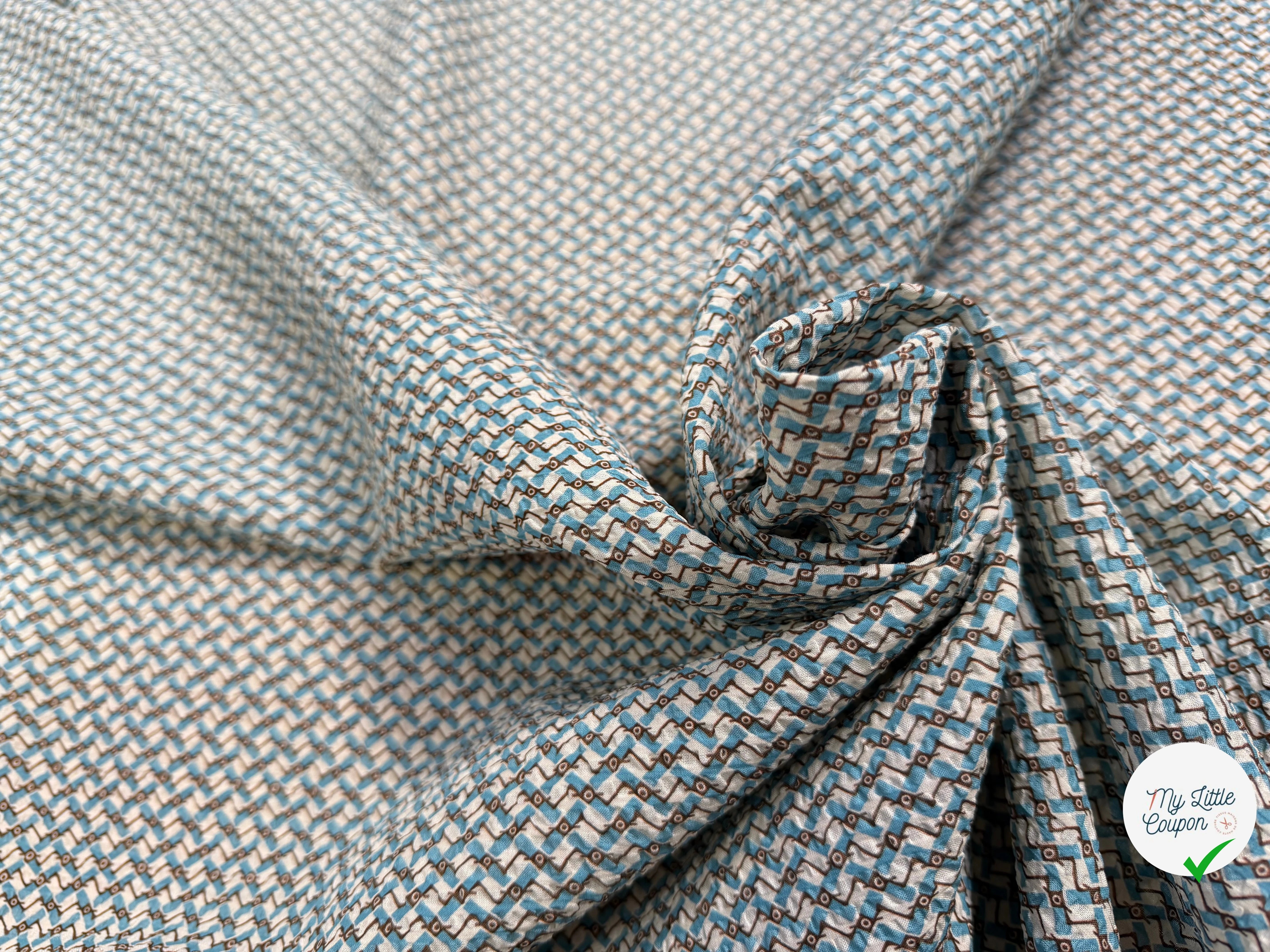 COTON GAUFFRÉ VAGUES EGYPTIENNES PRINT - My Little Coupon