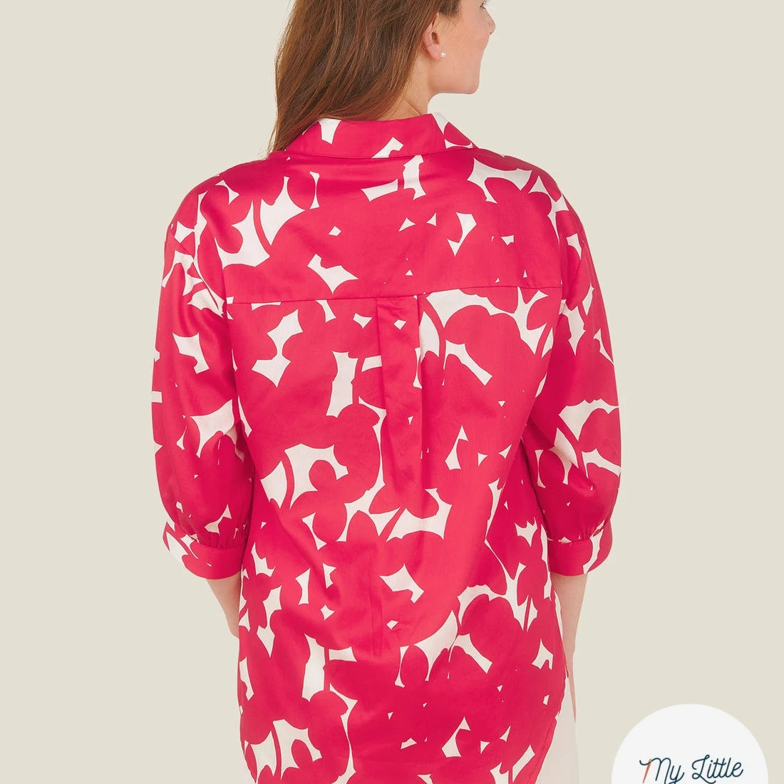 Coton graphique ombres rouge en coupon de 3 mètres