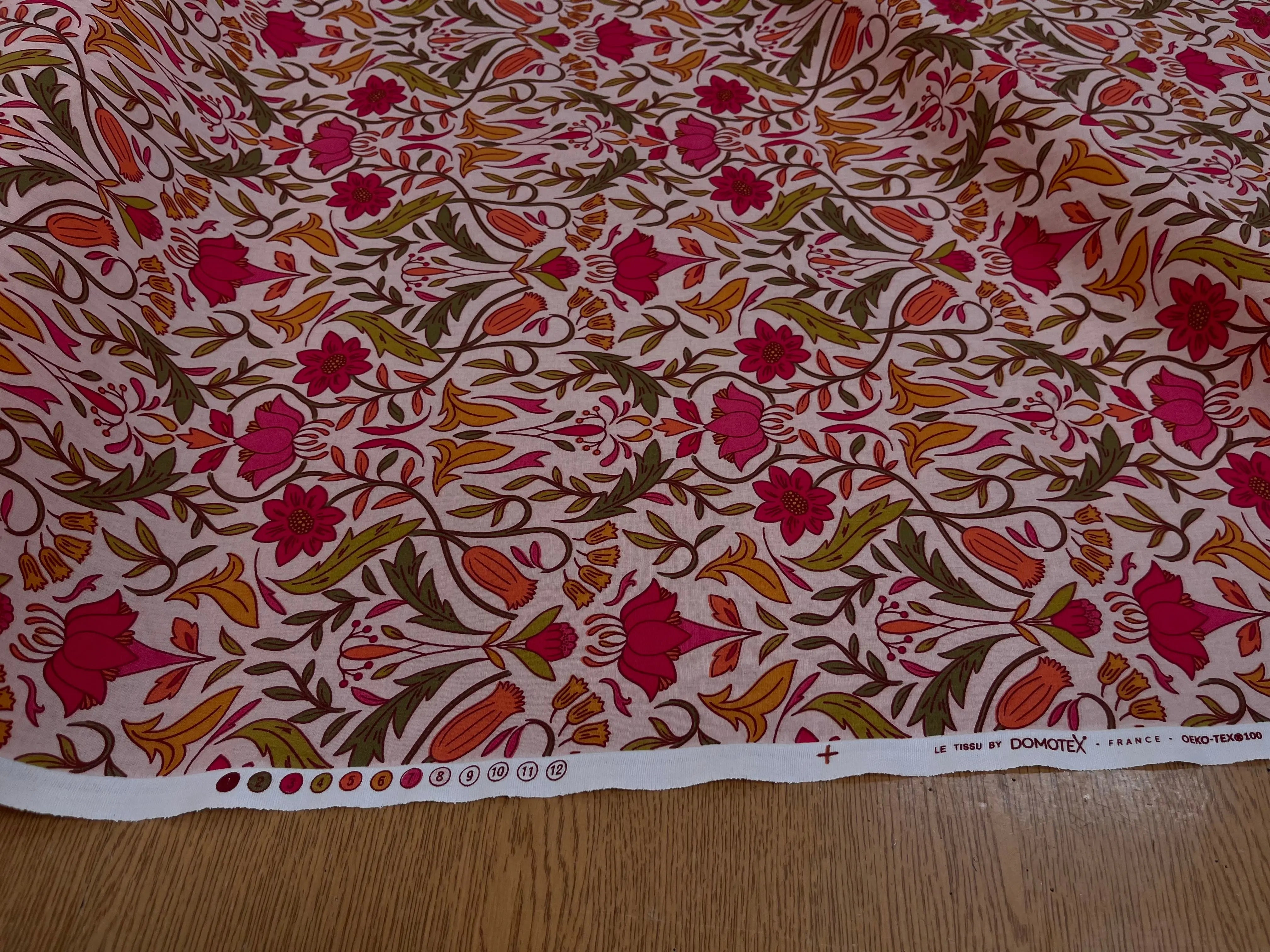 COTON IMPRIMÉ ALPHONSE PÊCHE / ROSE ALPHODVDQ37APL150010 - My Little Coupon
