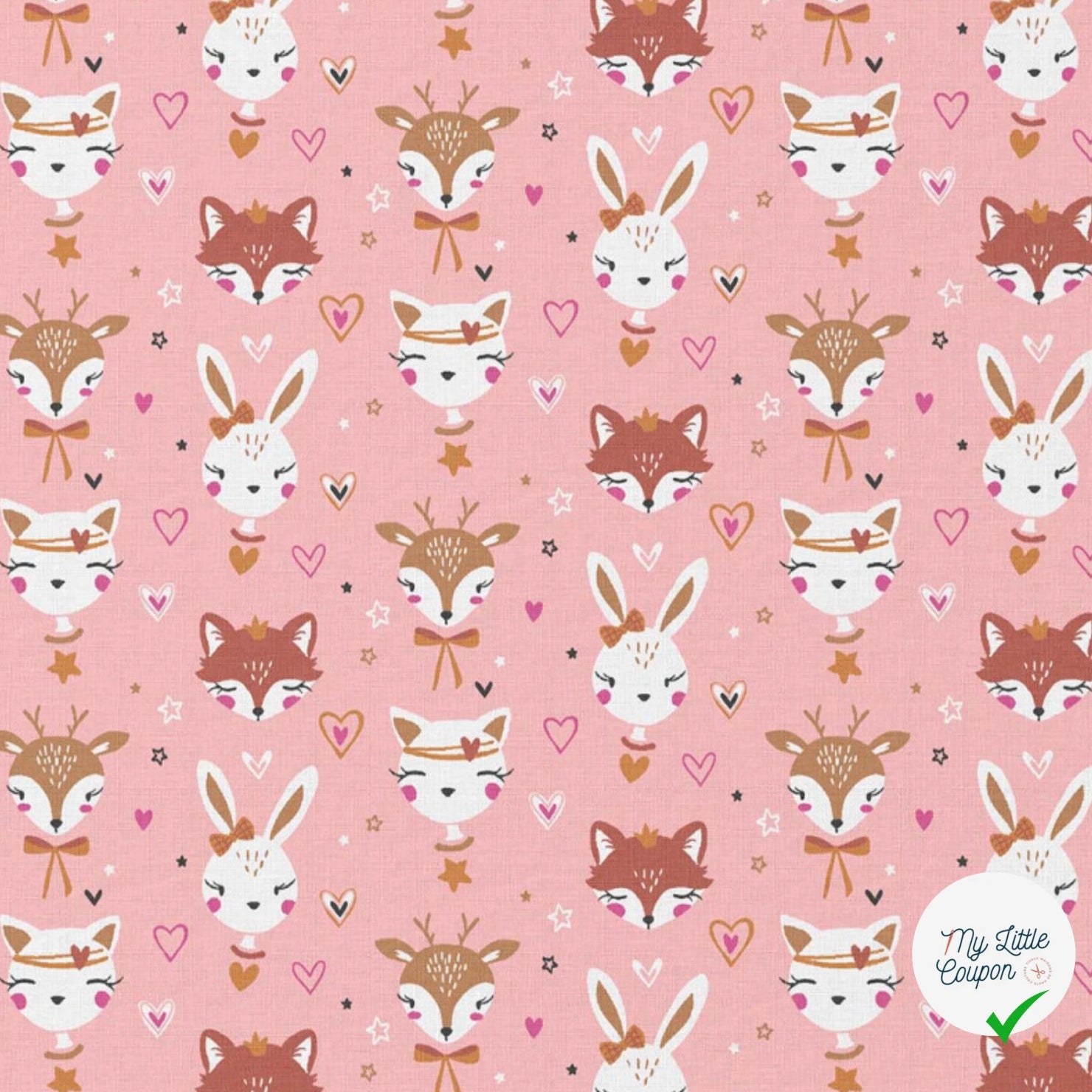 COTON IMPRIMÉ ANIBEL ROSE / MARRON - My Little Coupon