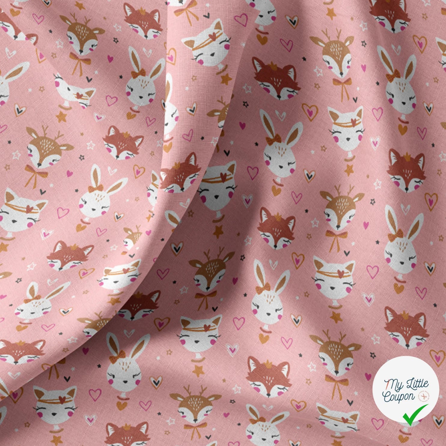 COTON IMPRIMÉ ANIBEL ROSE / MARRON - My Little Coupon